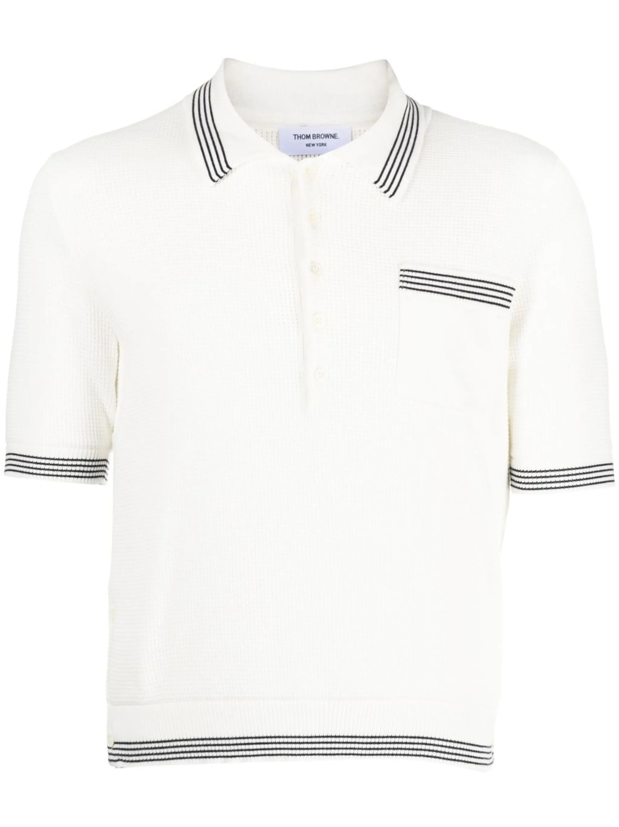 waffle-knit polo shirt