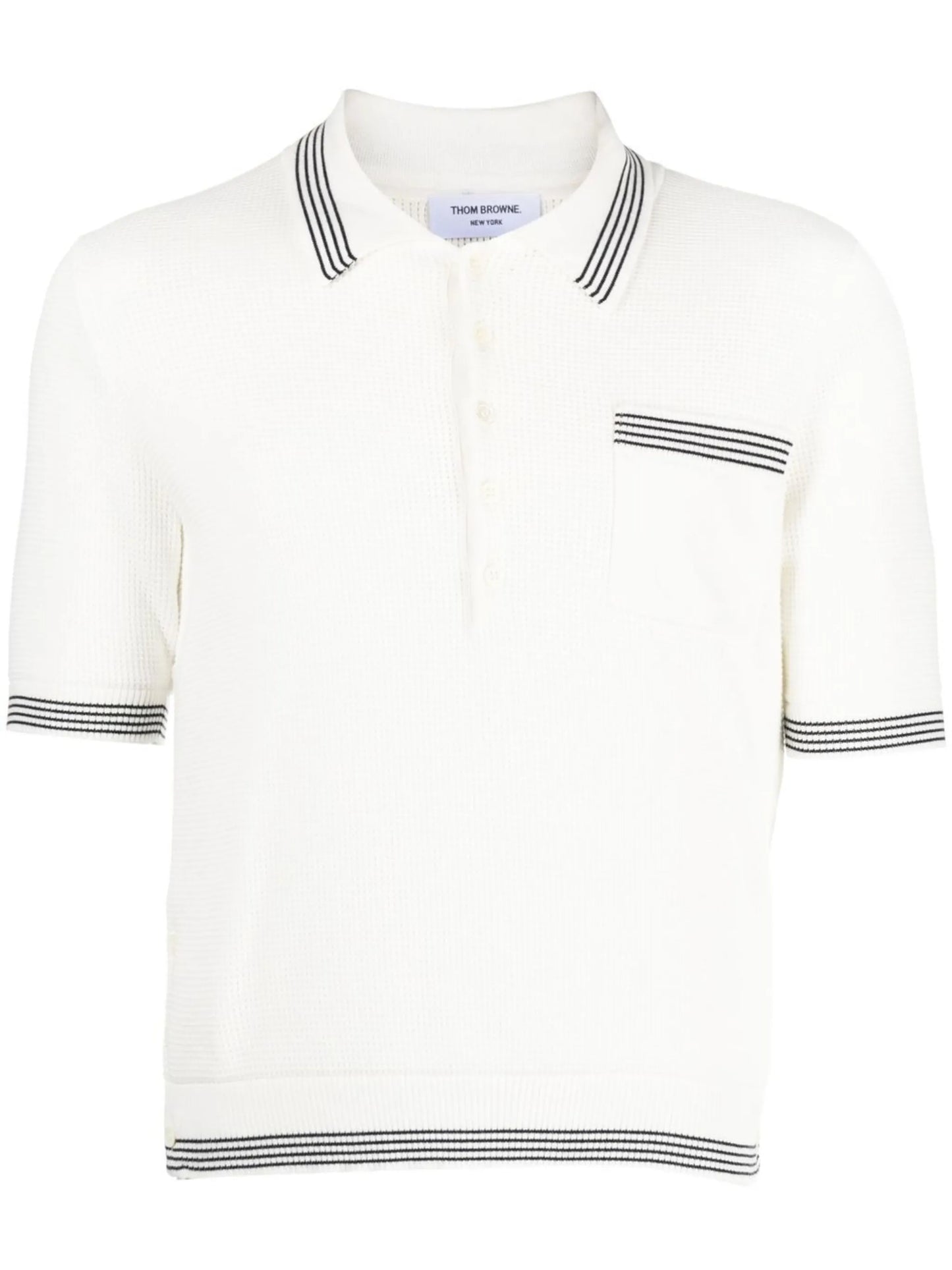 waffle-knit polo shirt