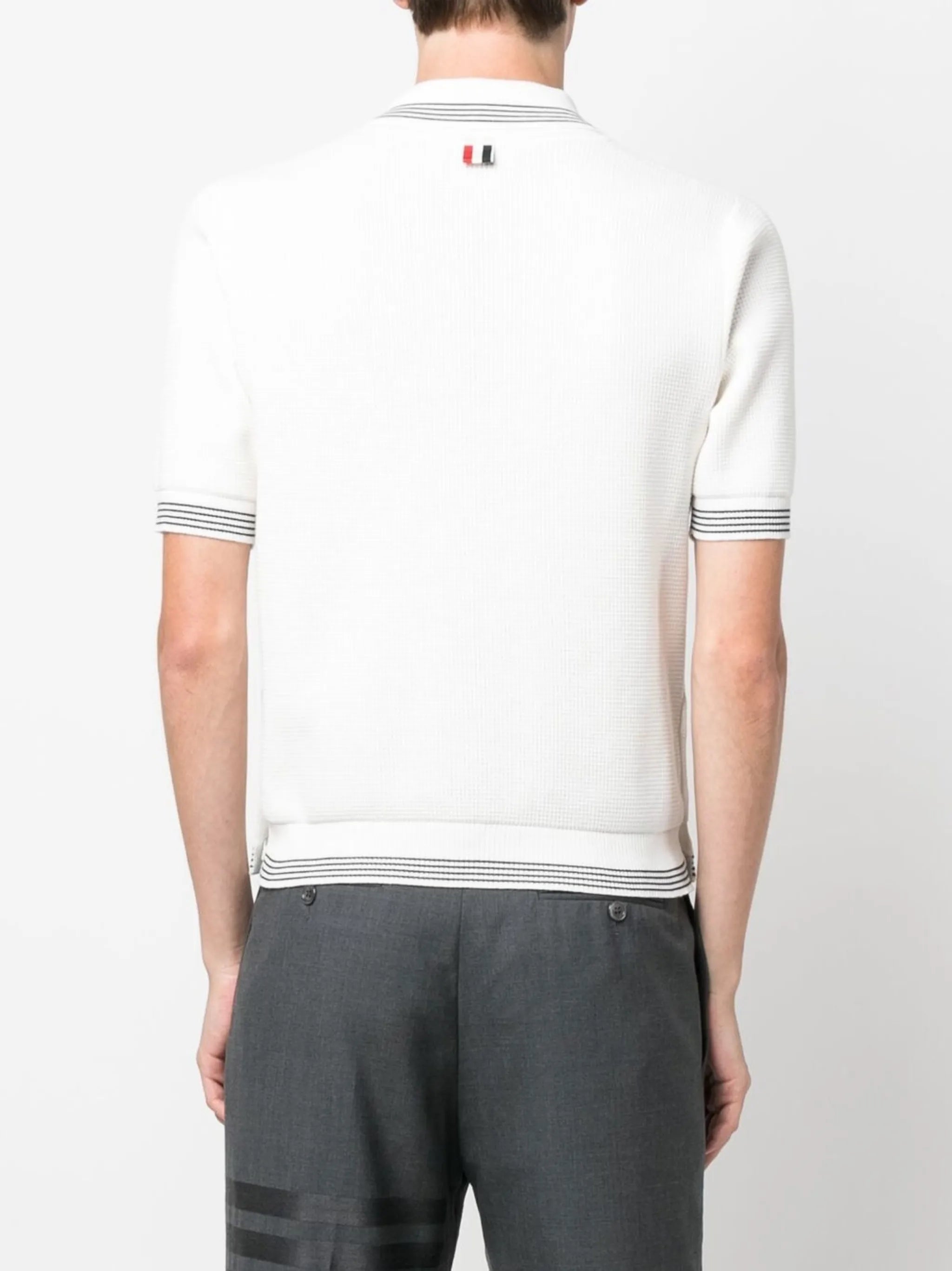 waffle-knit polo shirt