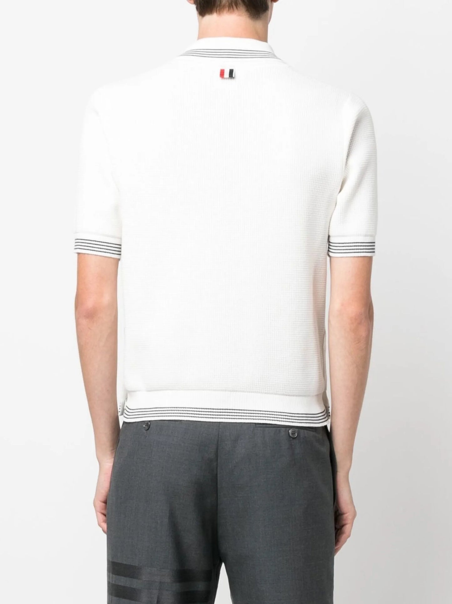 waffle-knit polo shirt