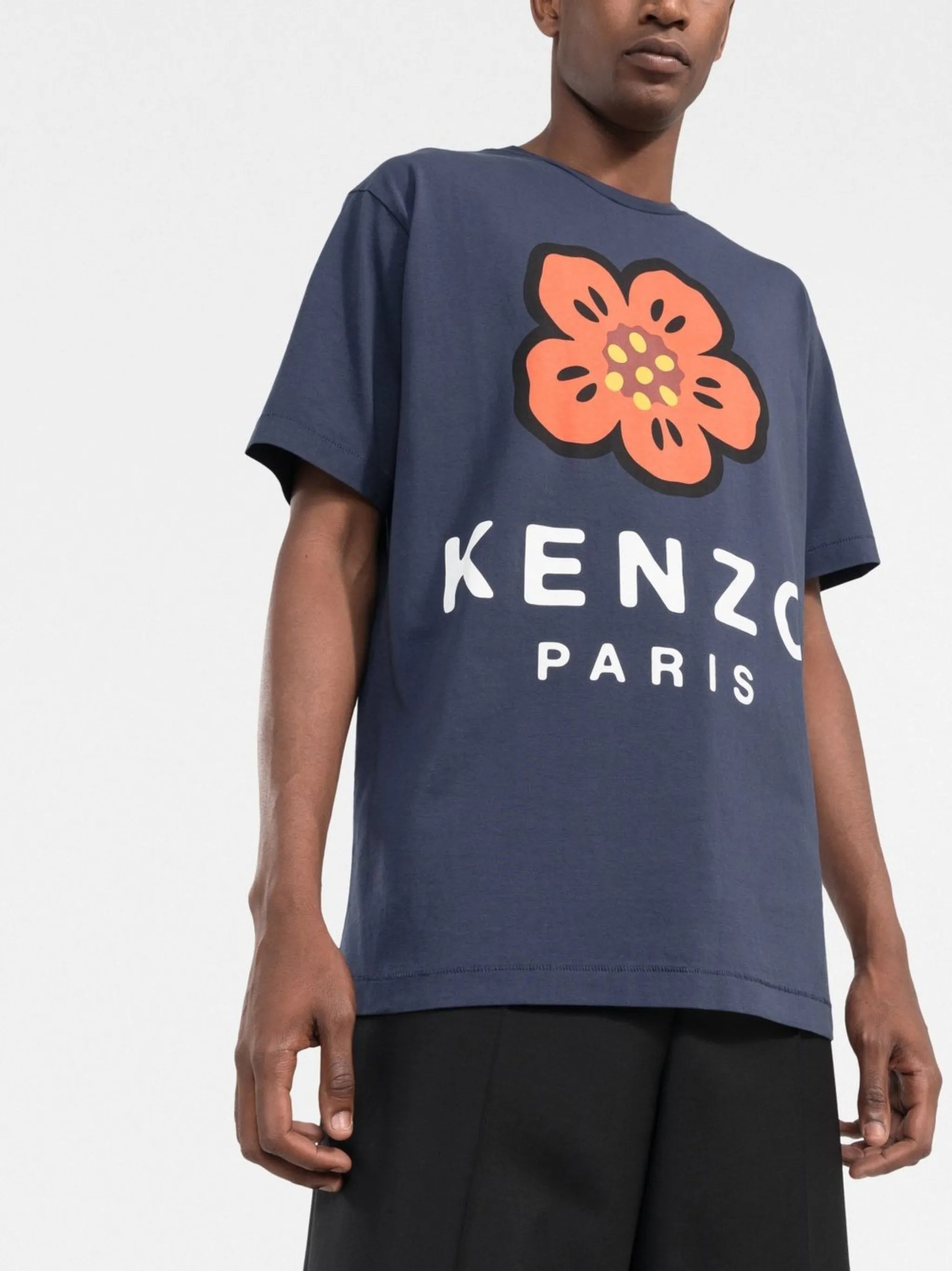 Poppy-print short-sleeve T-shirt