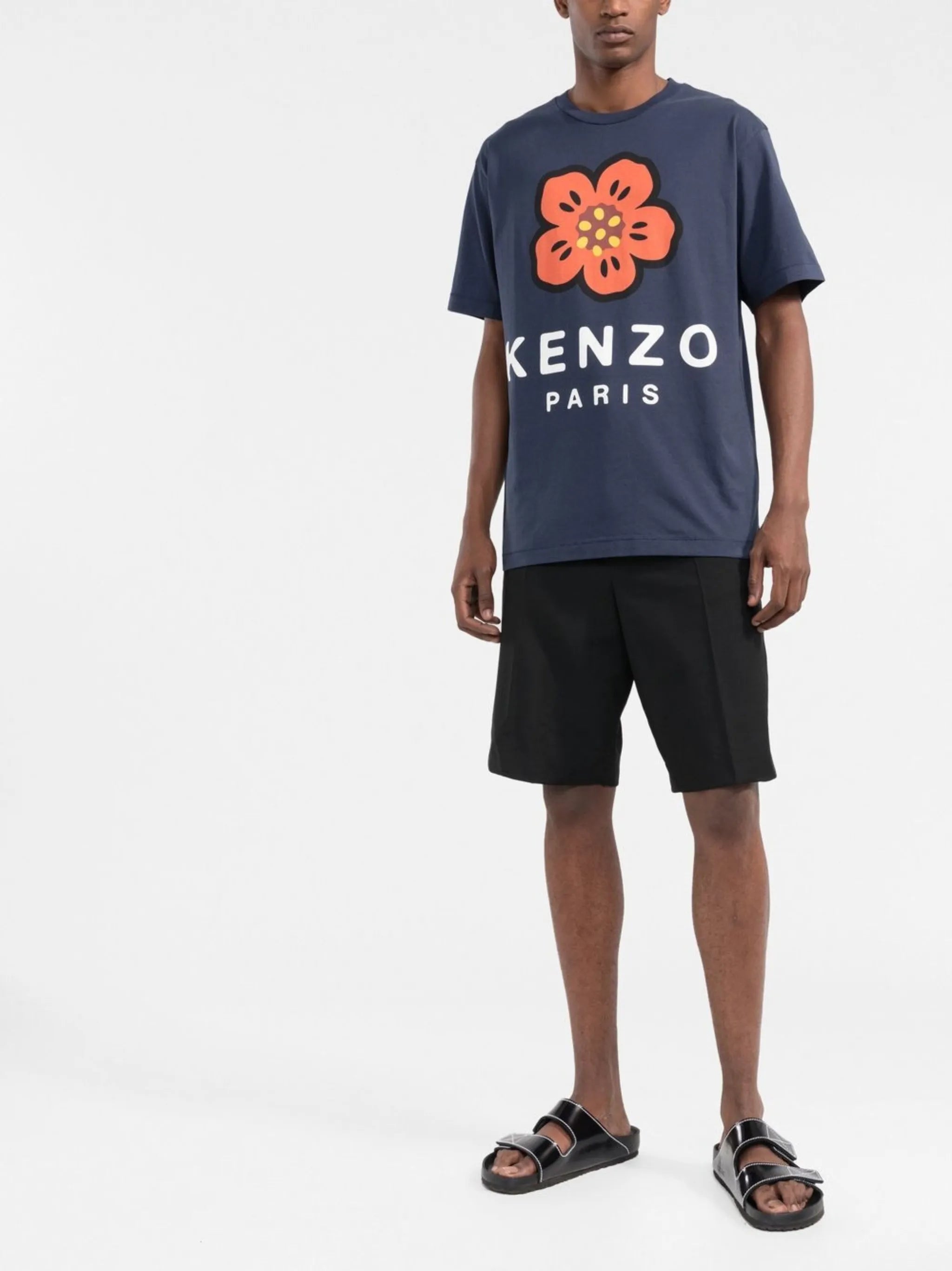 Poppy-print short-sleeve T-shirt