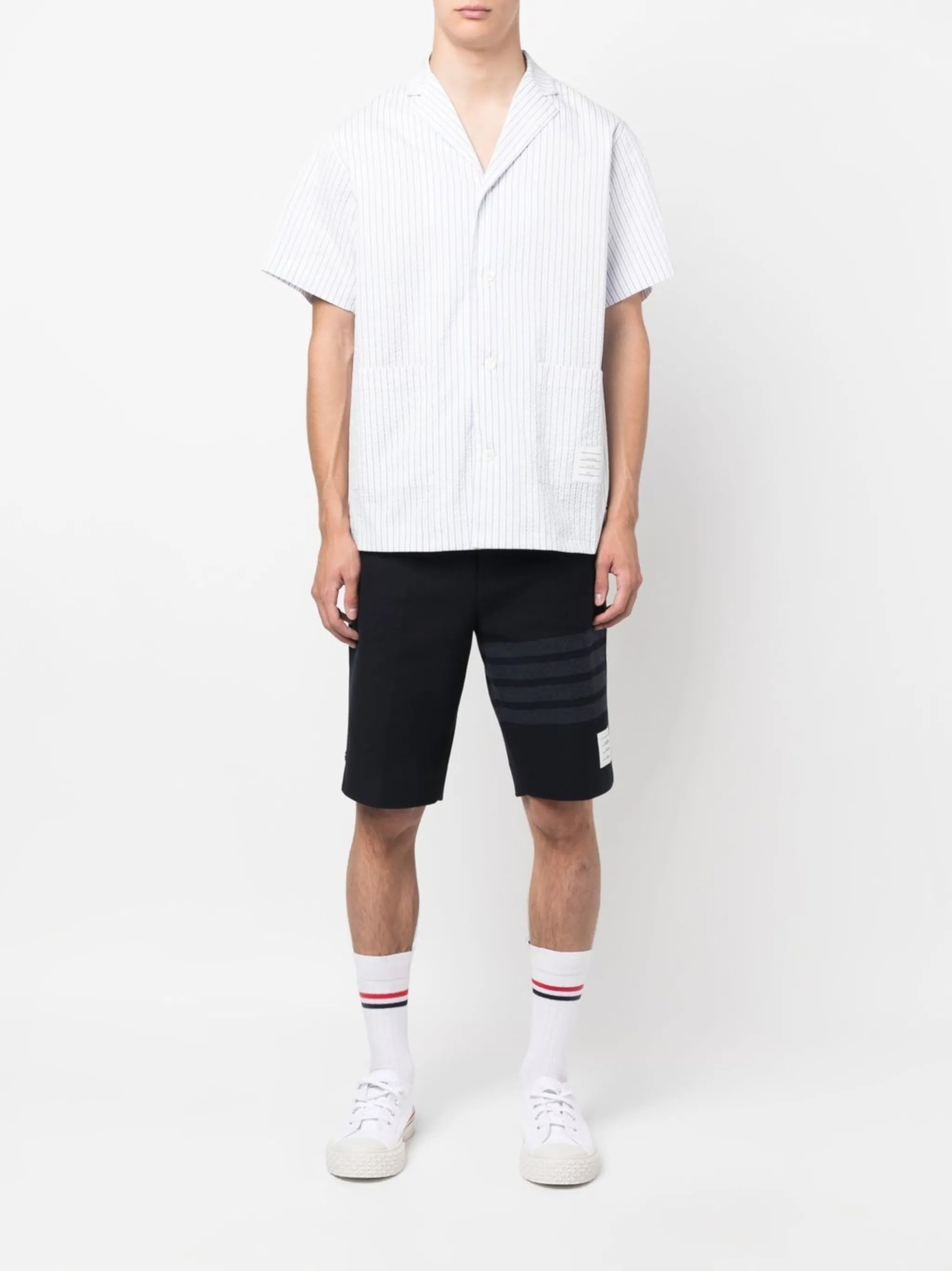 striped short-sleeved shirt