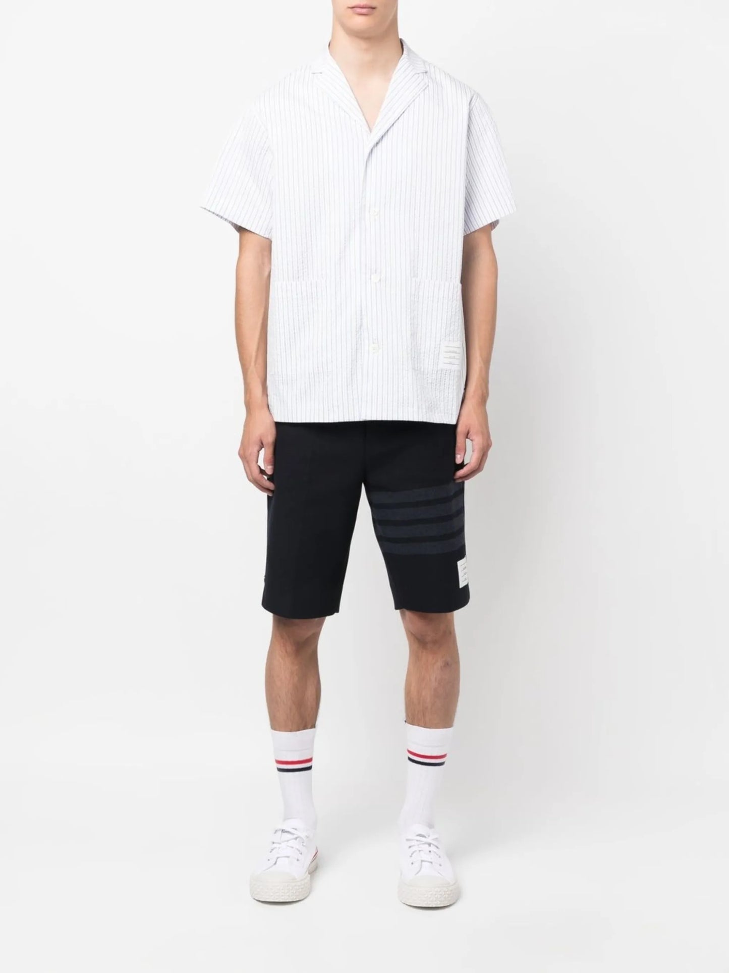 striped short-sleeved shirt