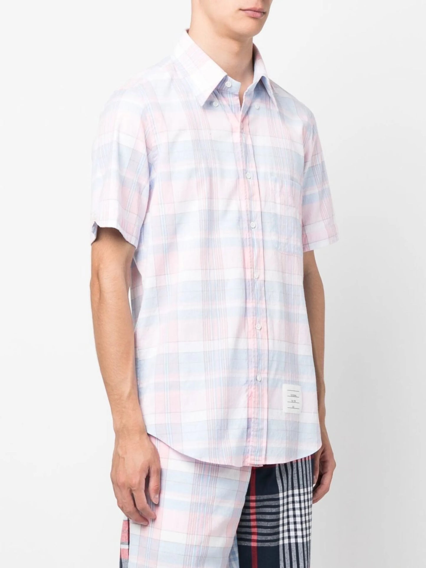 check-print short-sleeve shirt