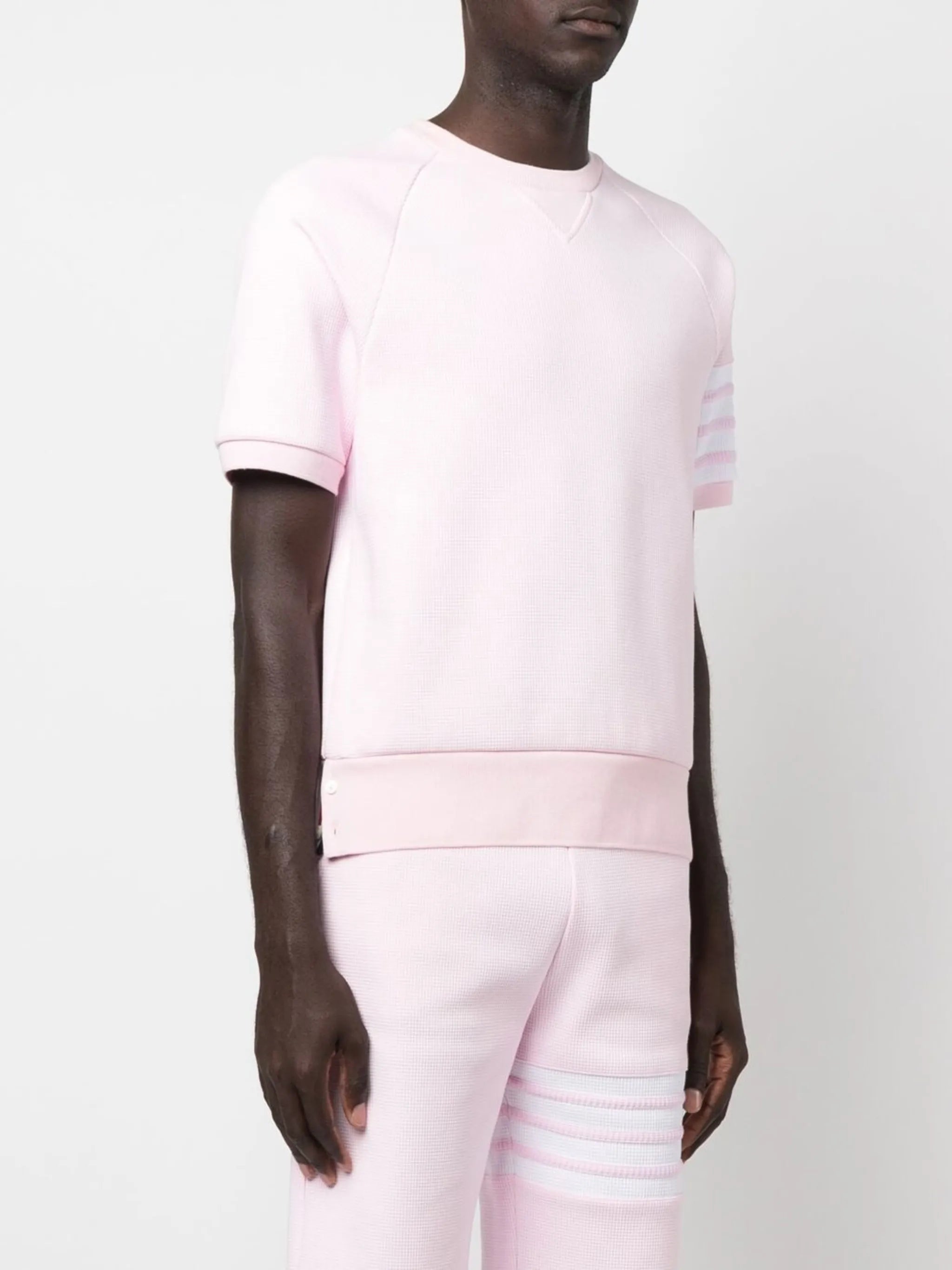 stripe-detail short-sleeved jumper