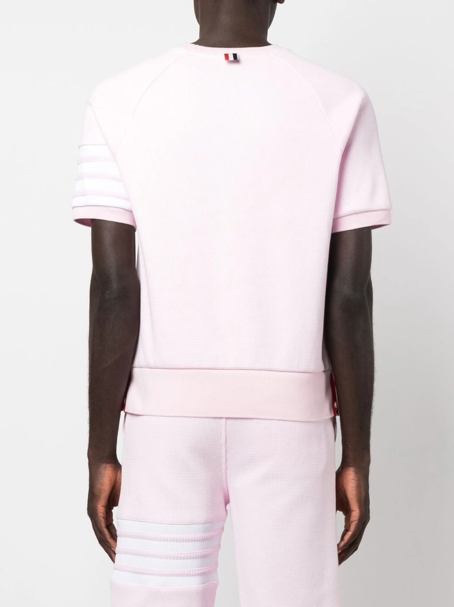 stripe-detail short-sleeved jumper
