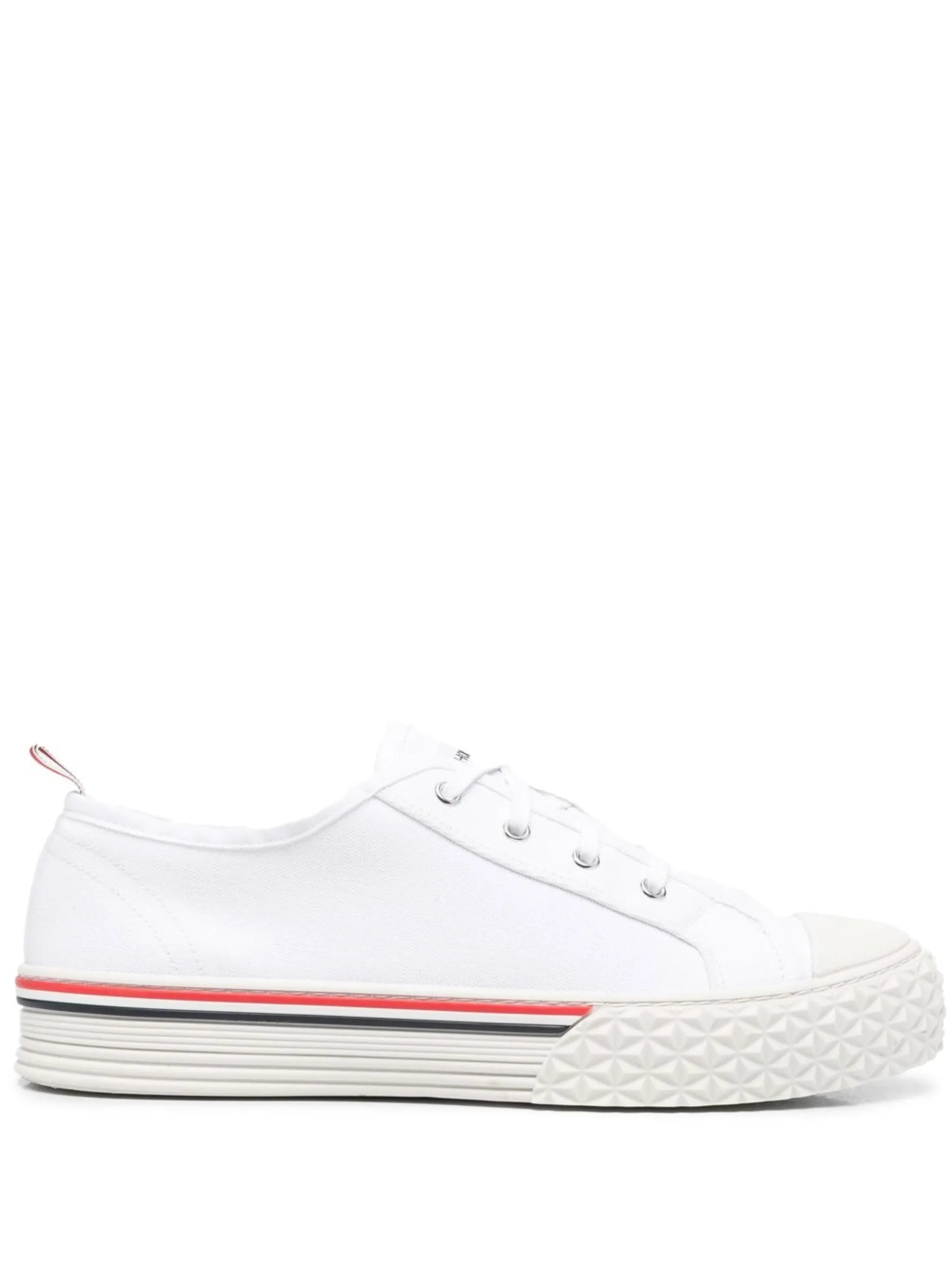 stripe-trim lace-up sneakers