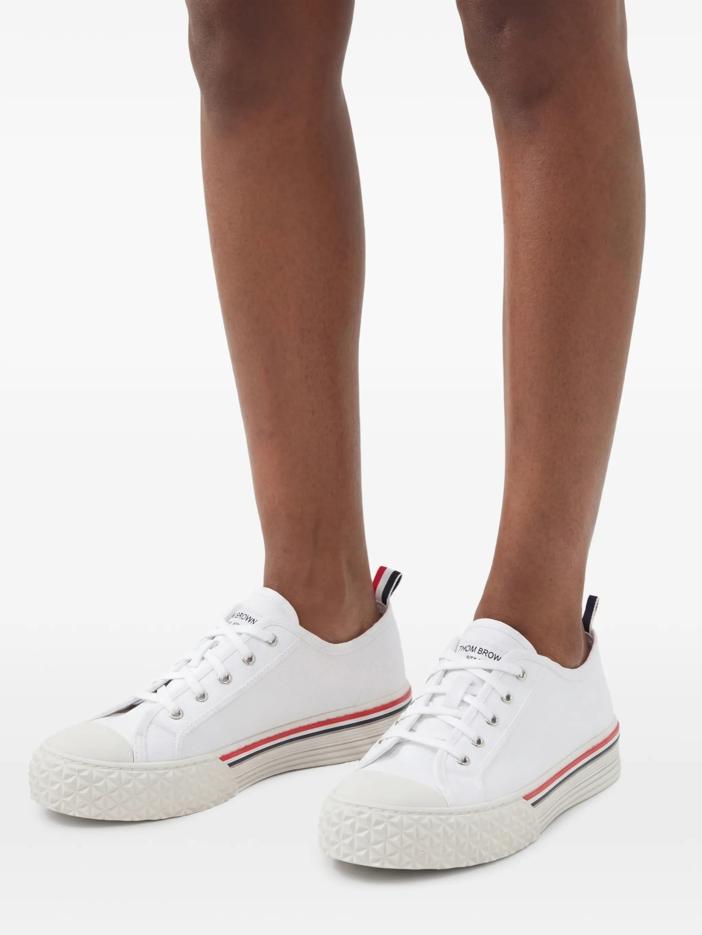 stripe-trim lace-up sneakers