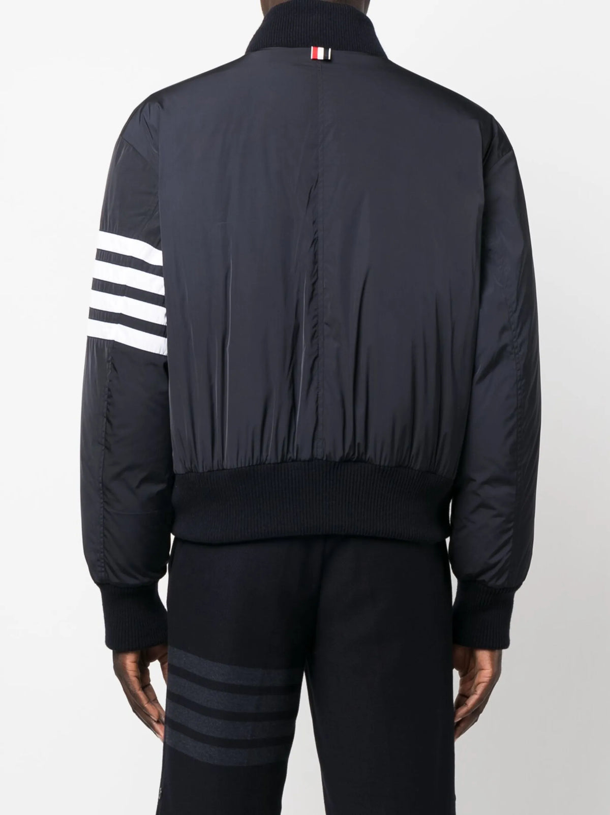 4-Bar oversized knit down blouson jacket