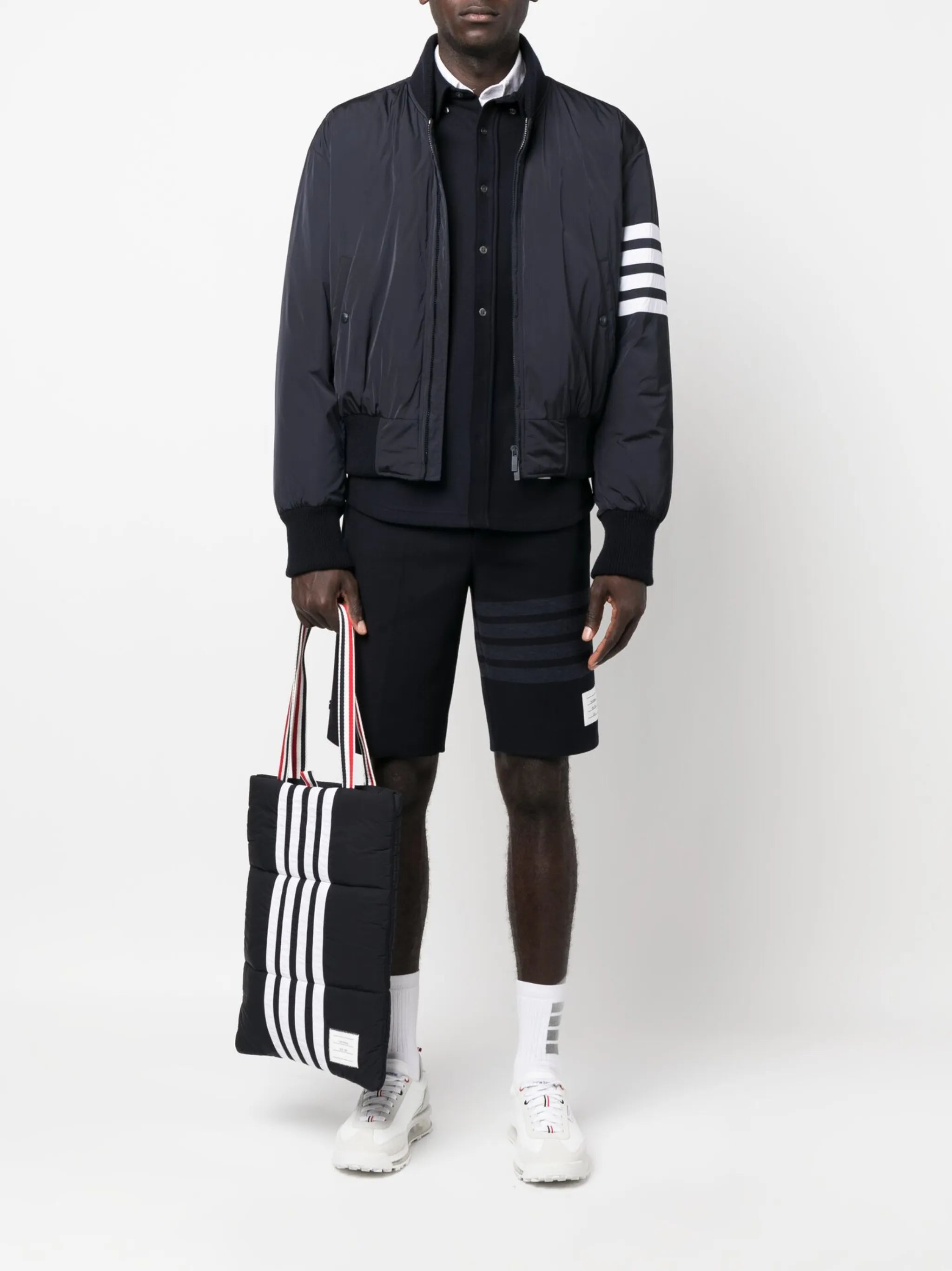 4-Bar stripe bomber jacket