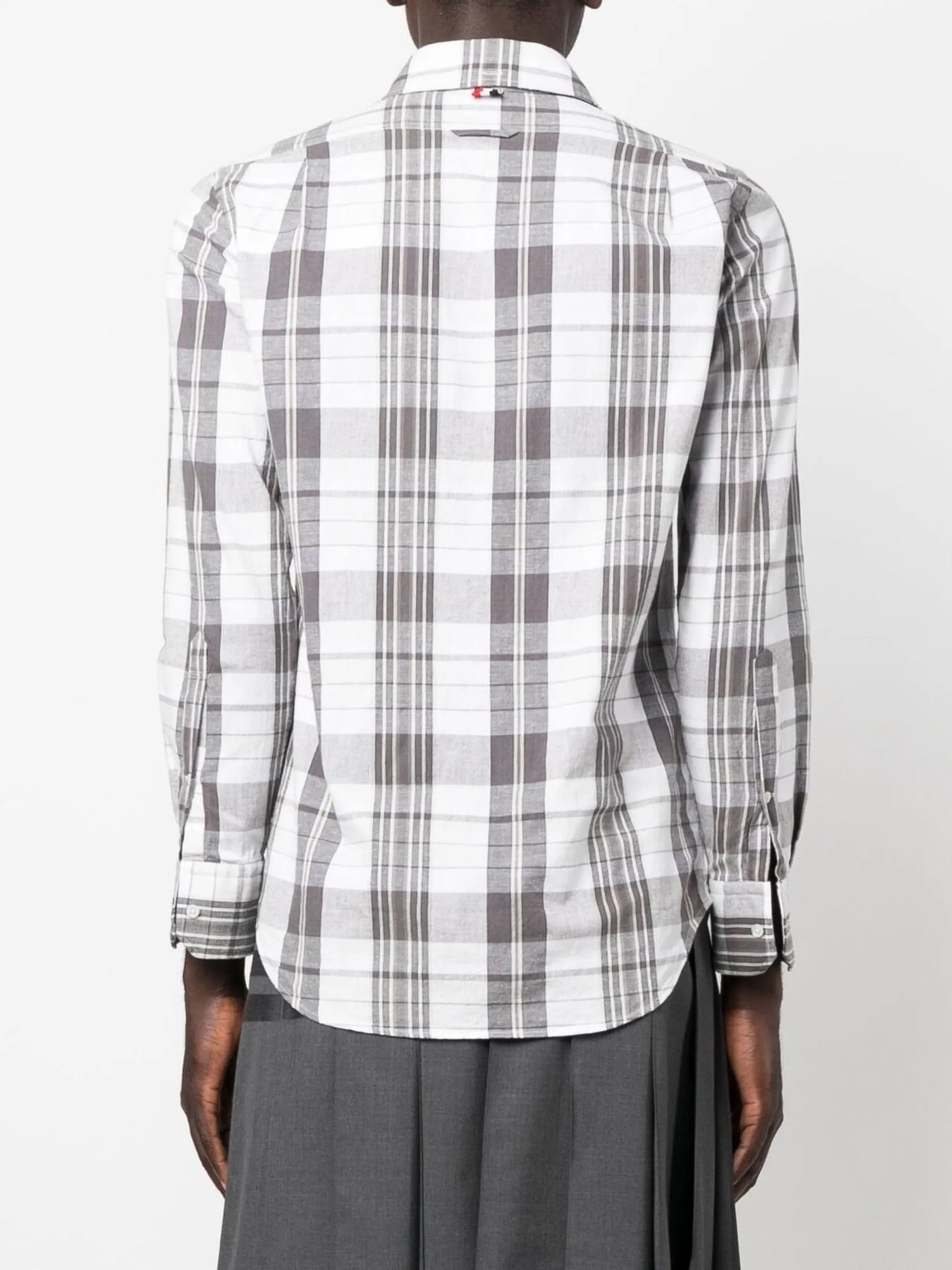 checked long-sleeved shirt