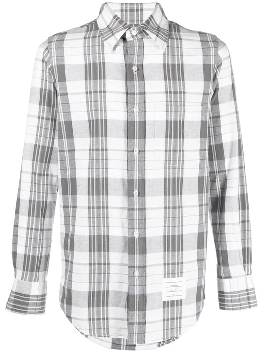 checked long-sleeved shirt