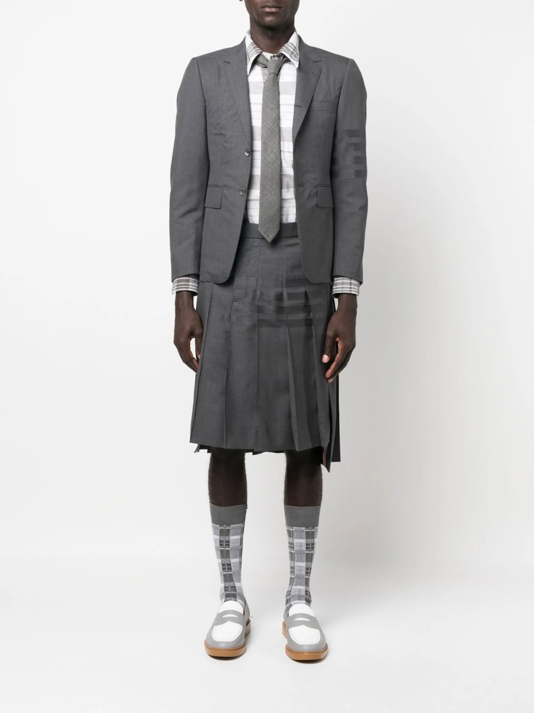 checked long-sleeved shirt