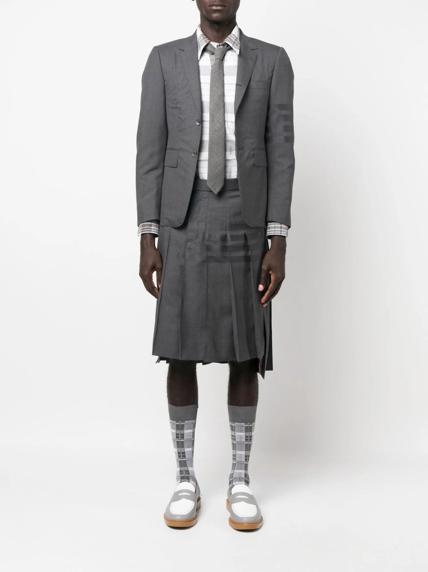 checked long-sleeved shirt