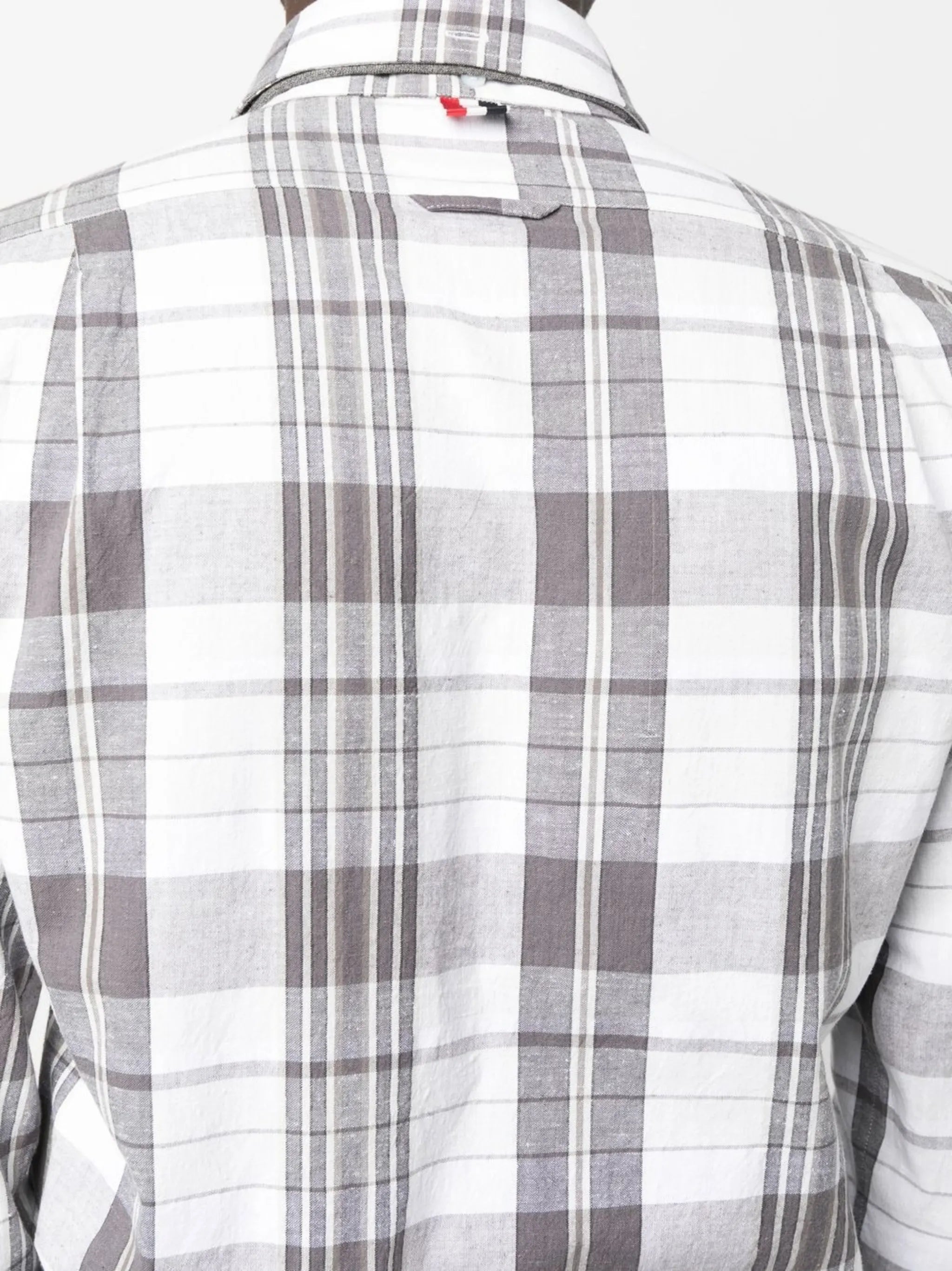 checked long-sleeved shirt