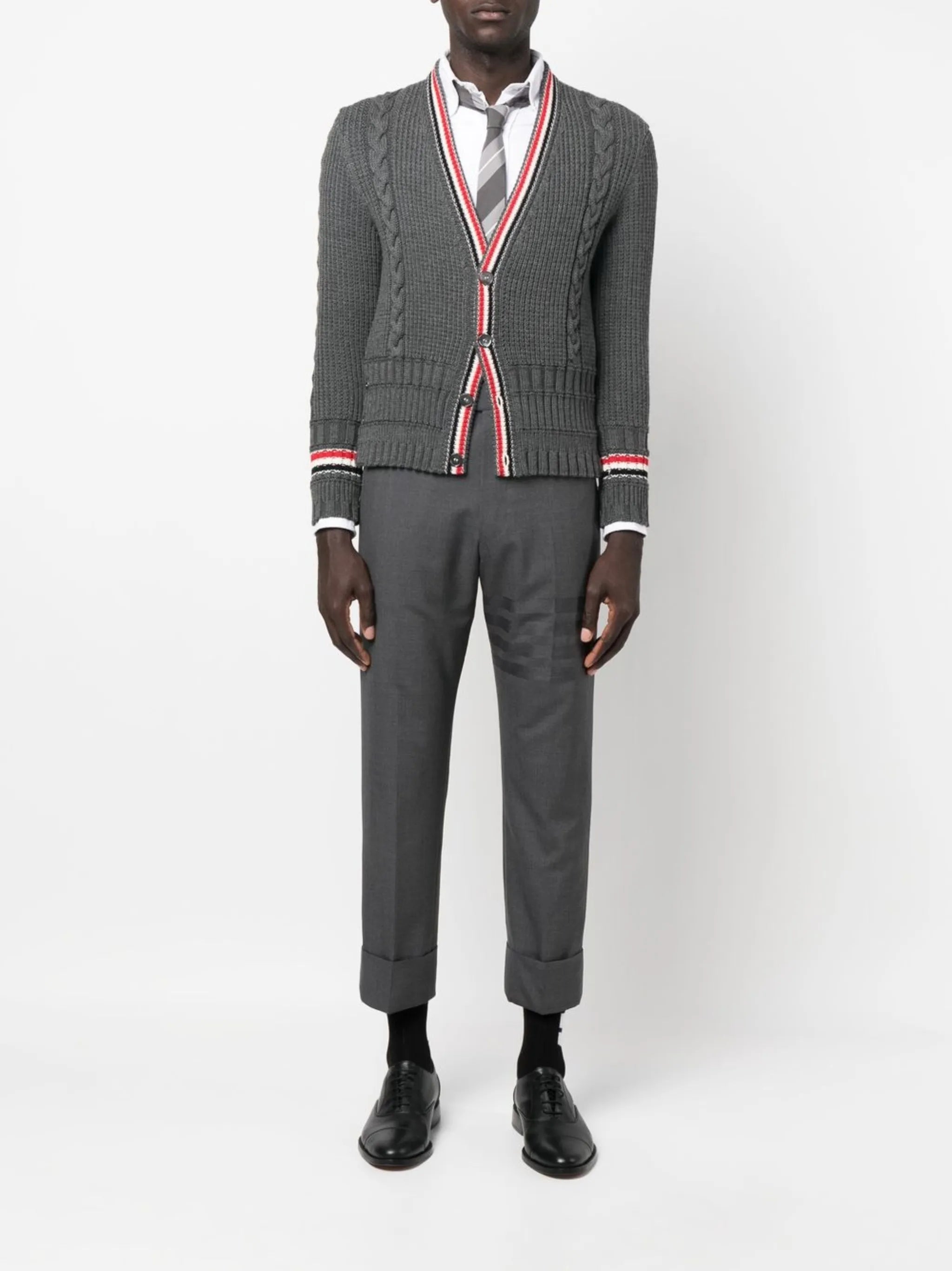 cable-knit wool cardigan