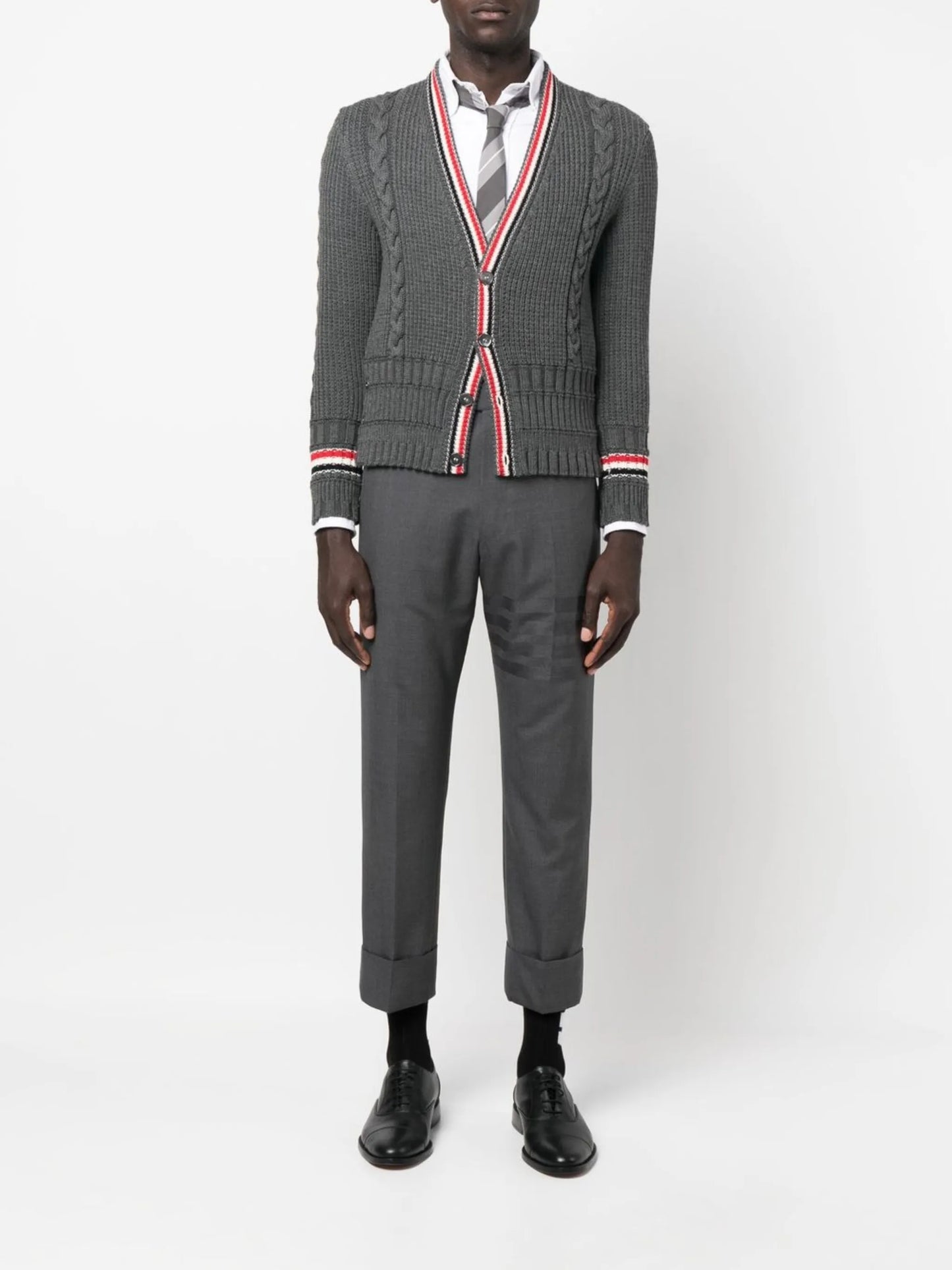 cable-knit wool cardigan