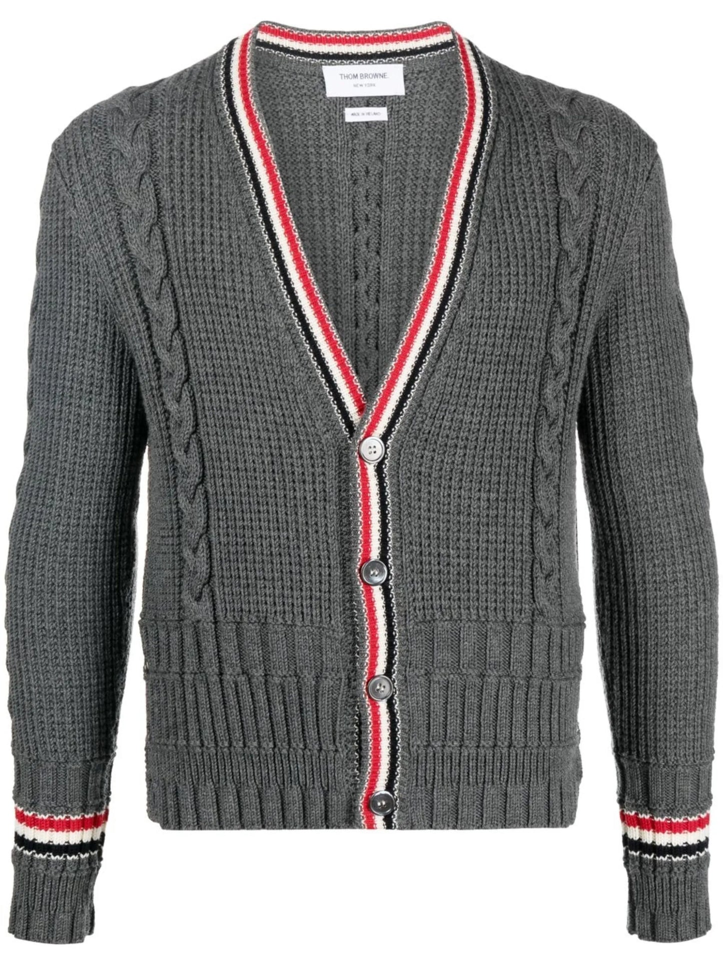 cable-knit wool cardigan