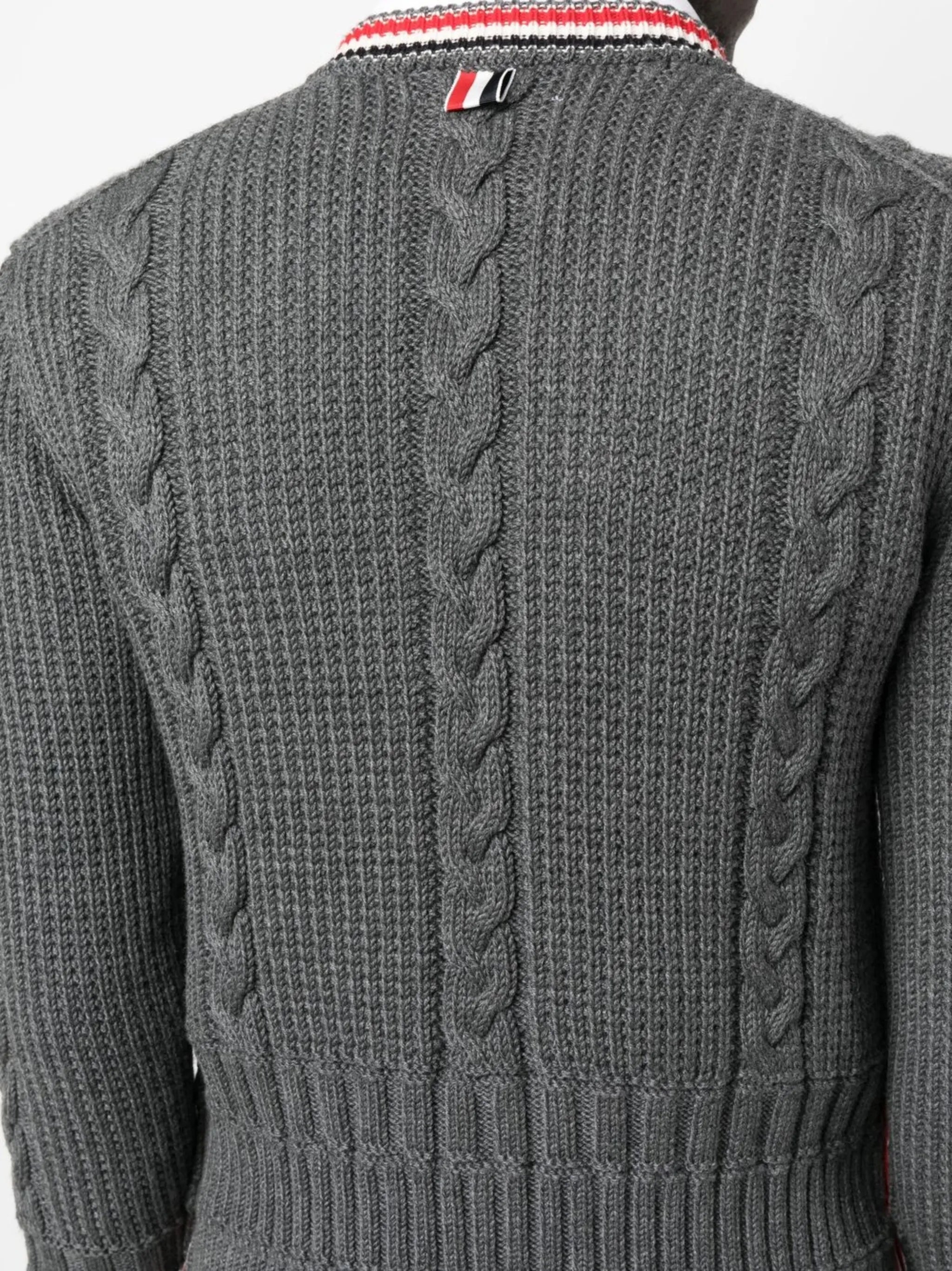 cable-knit wool cardigan