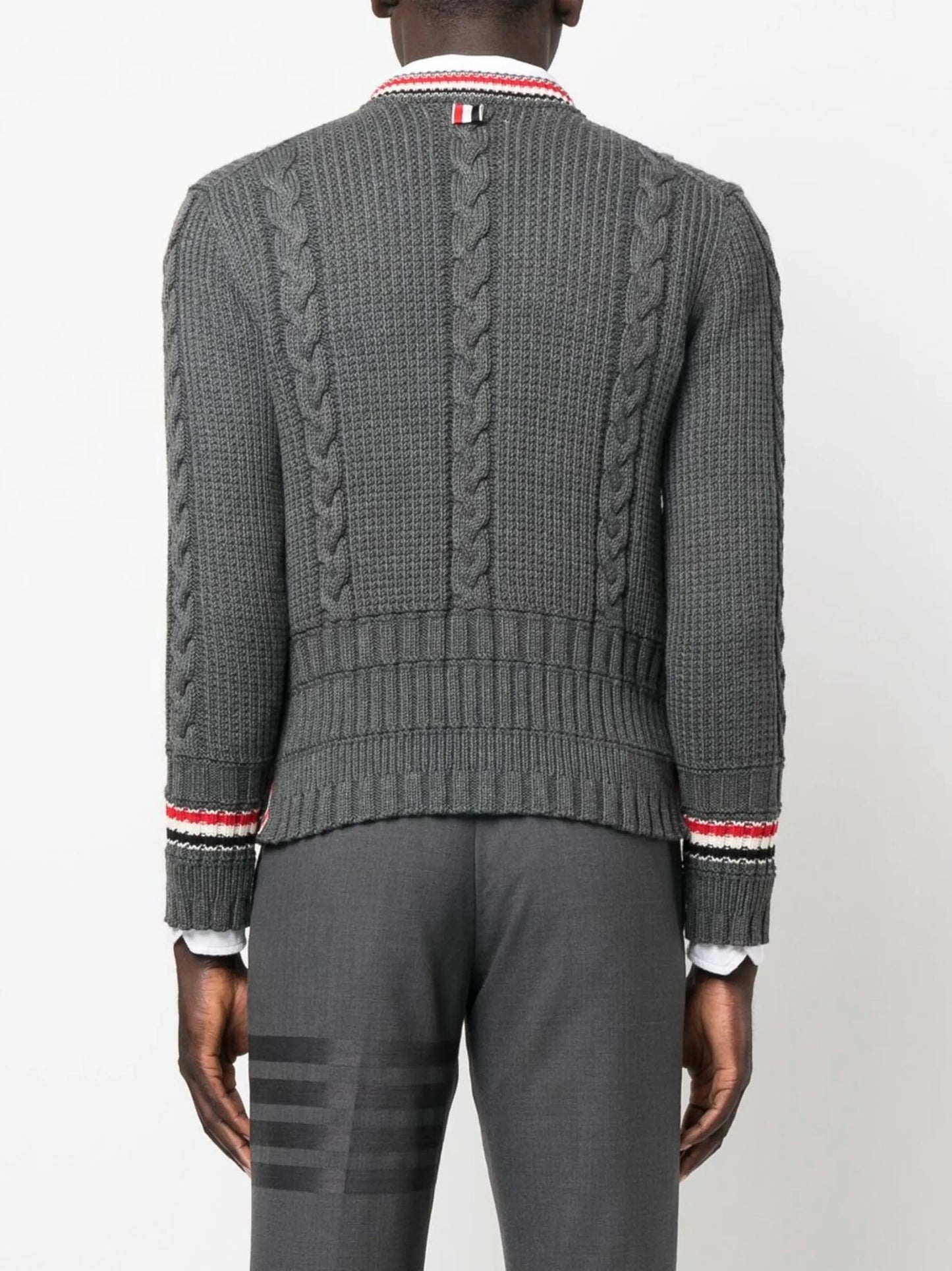 cable-knit wool cardigan