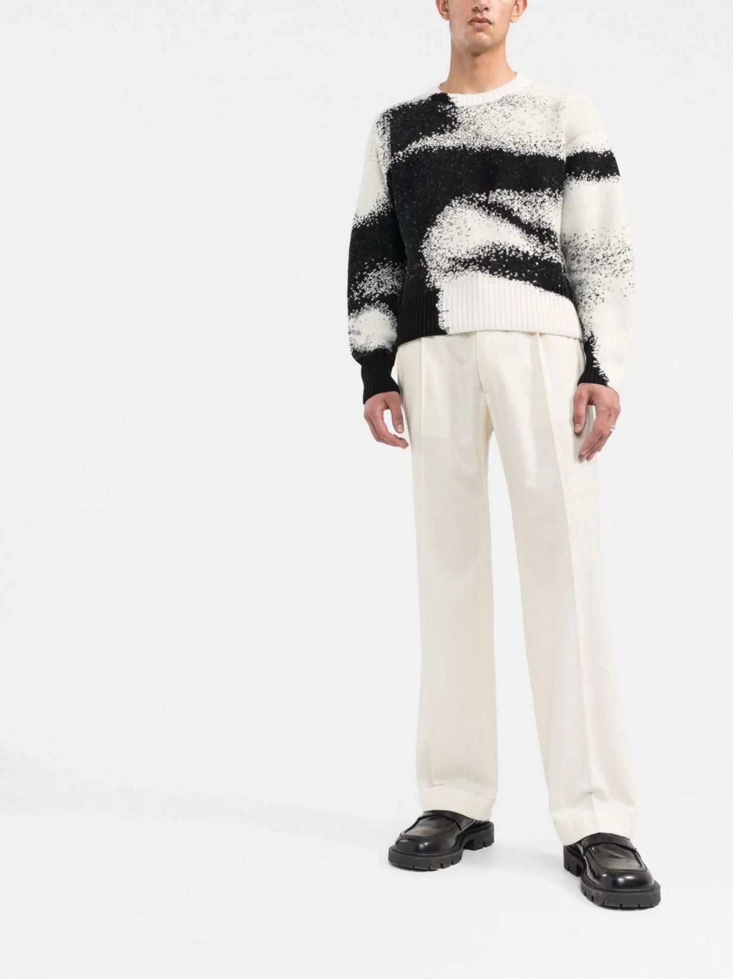 abstract-pattern crew-neck jumper