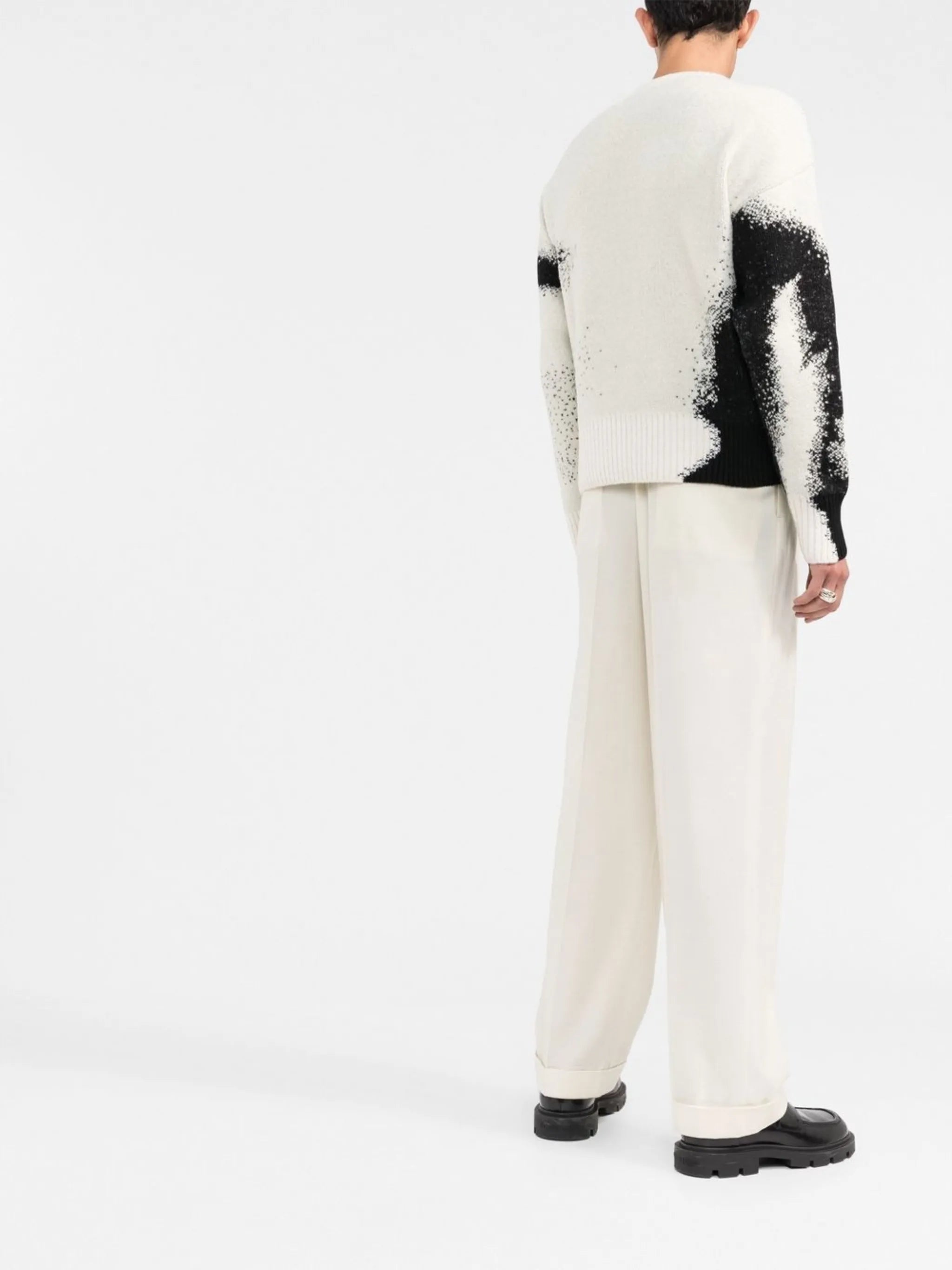 abstract-pattern crew-neck jumper