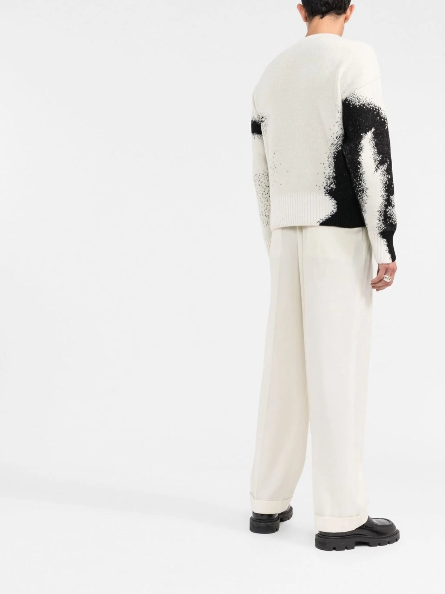 abstract-pattern crew-neck jumper