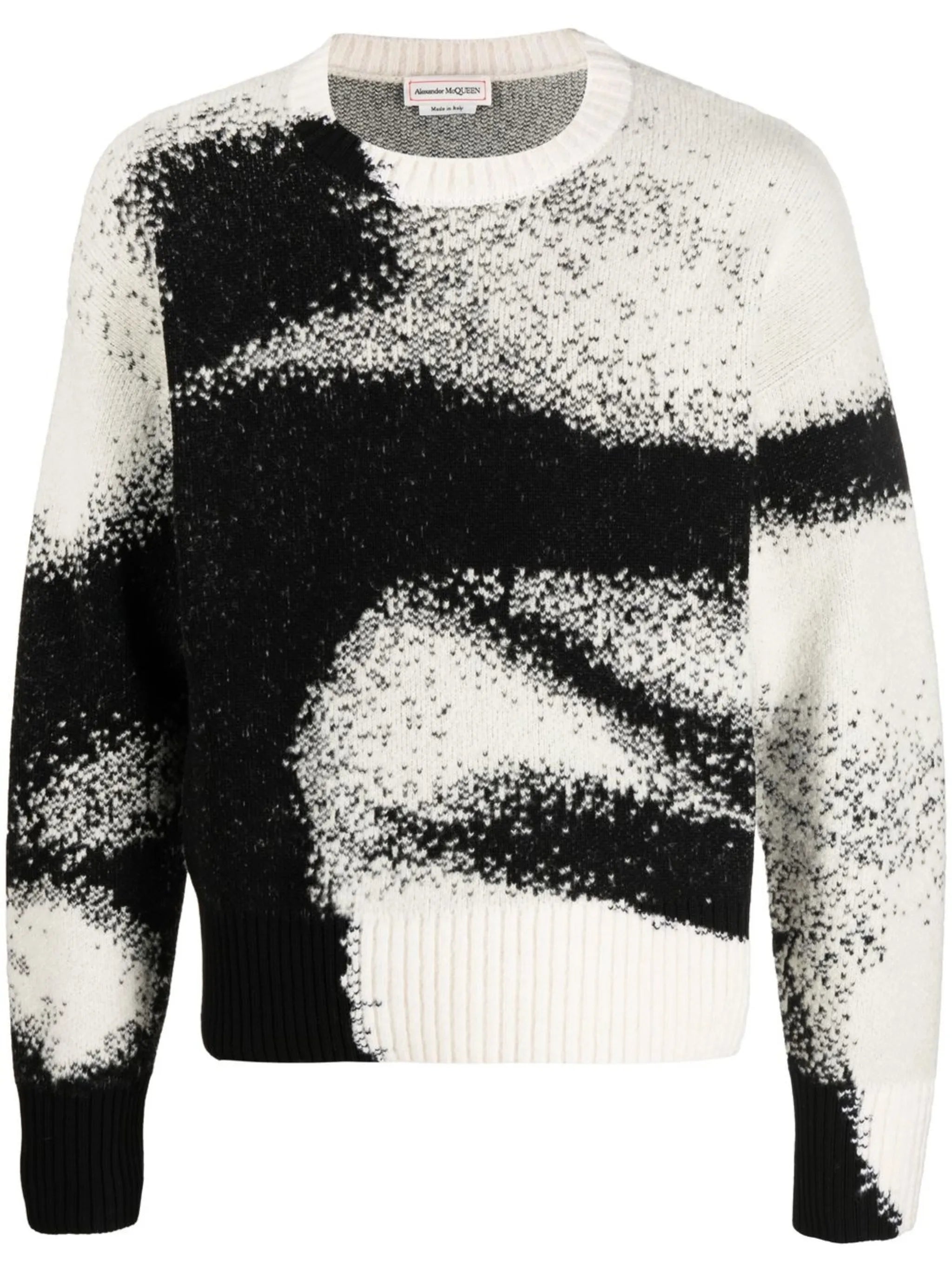 abstract-pattern crew-neck jumper