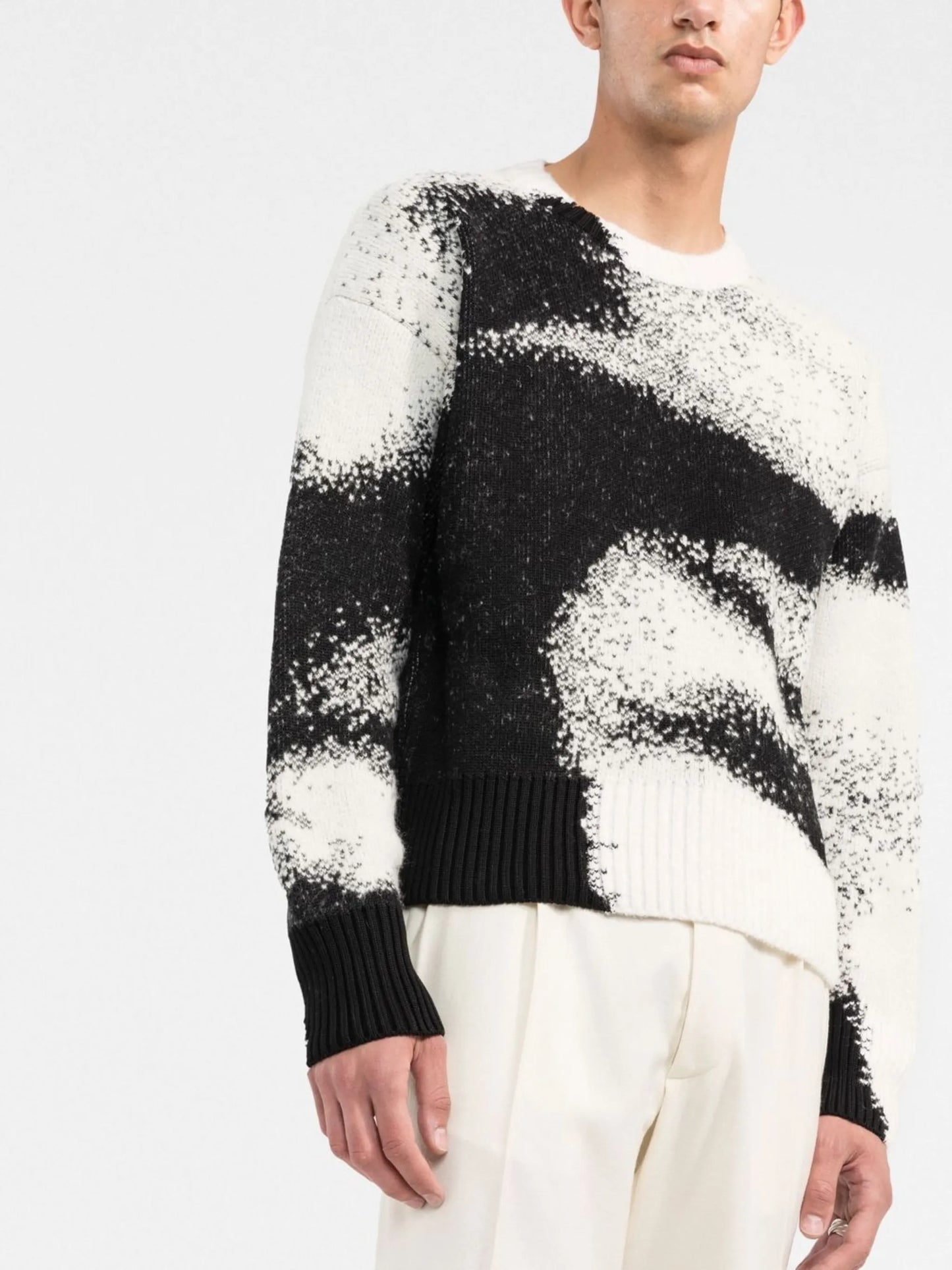 abstract-pattern crew-neck jumper