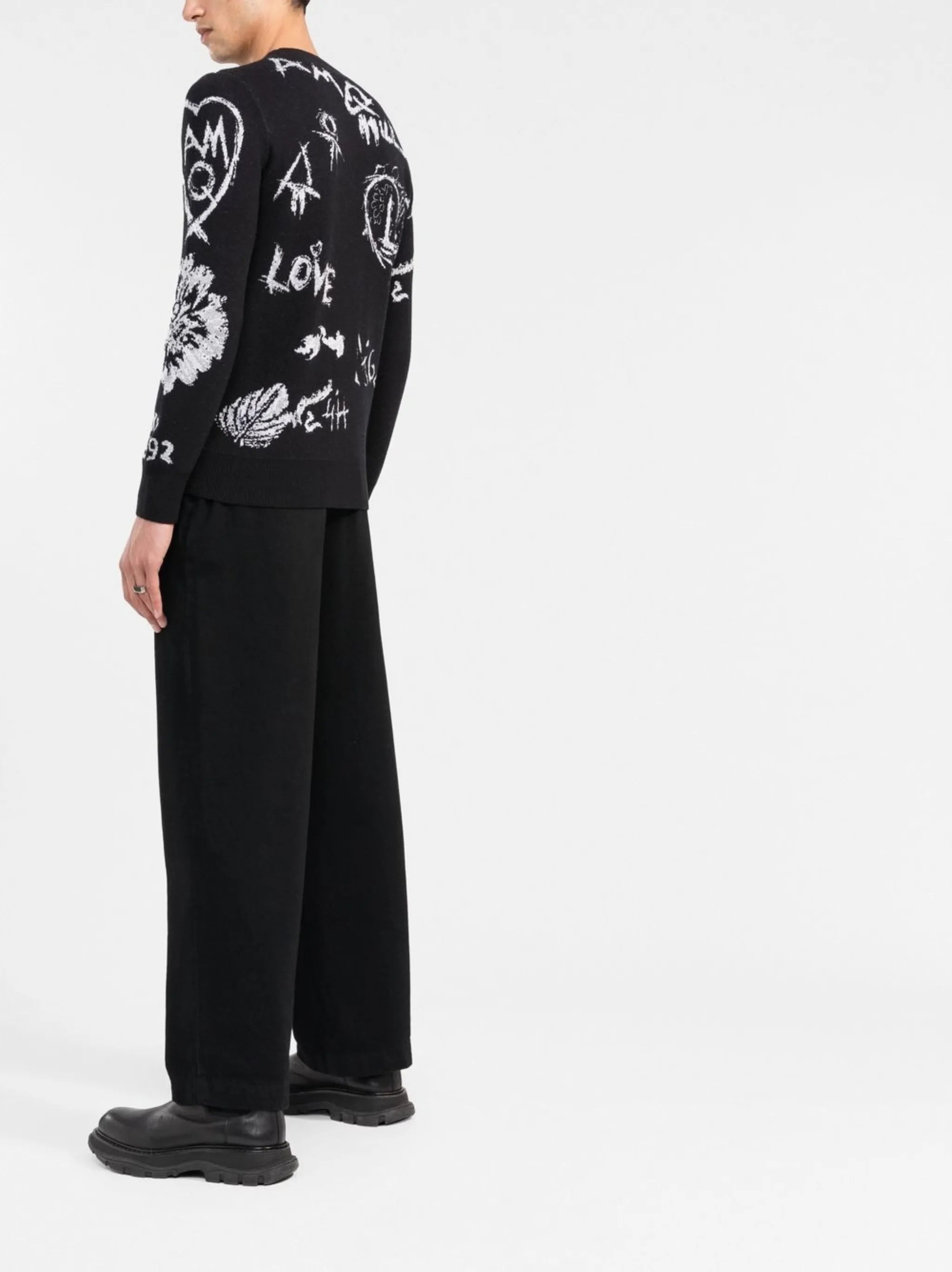jacquard skull wool-blend jumper