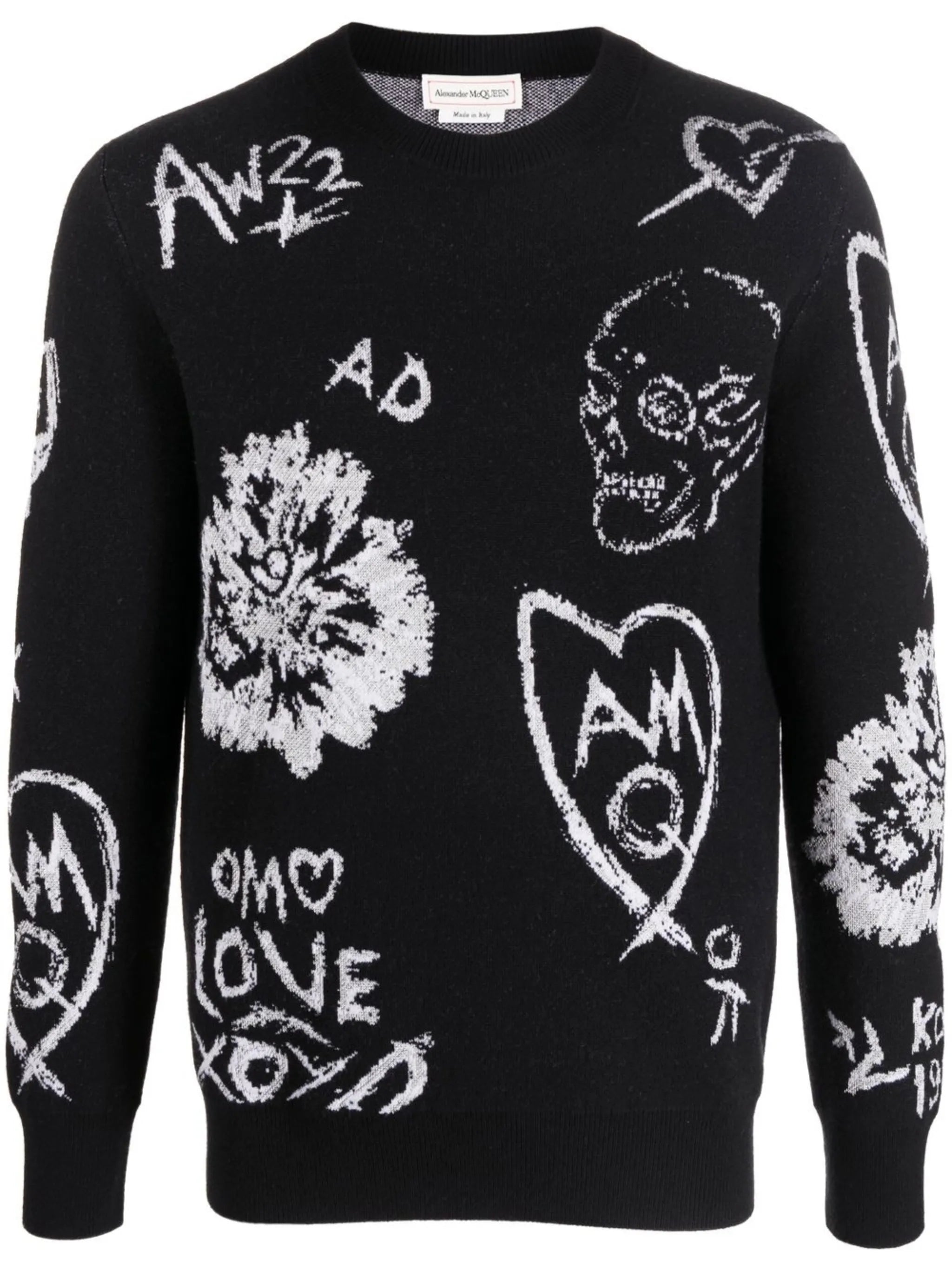 jacquard skull wool-blend jumper
