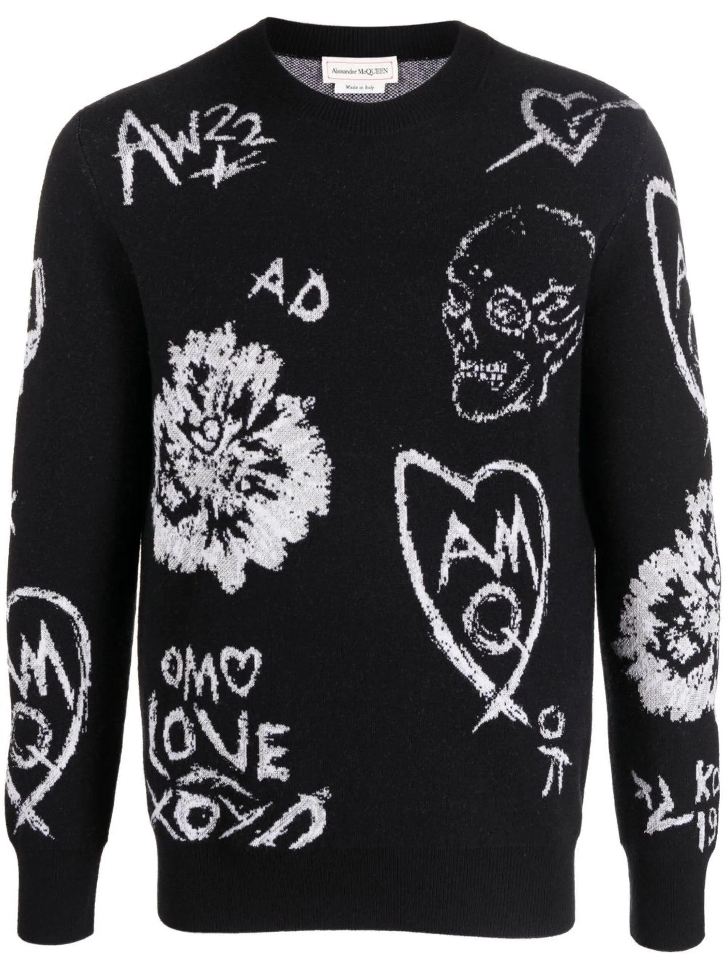 jacquard skull wool-blend jumper
