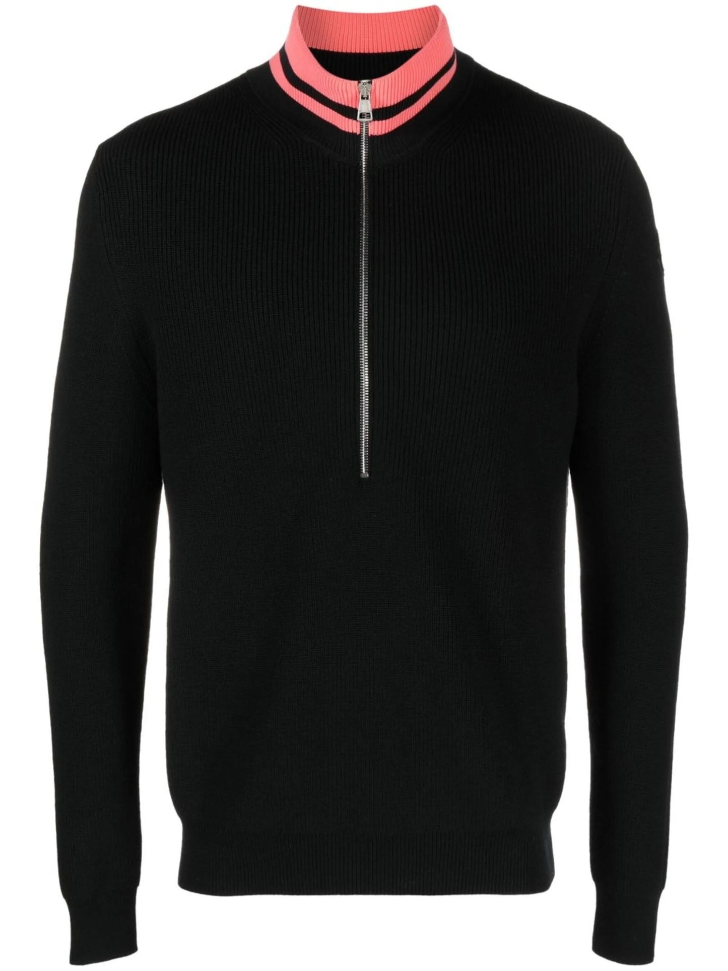 high-neck zip-up jumper