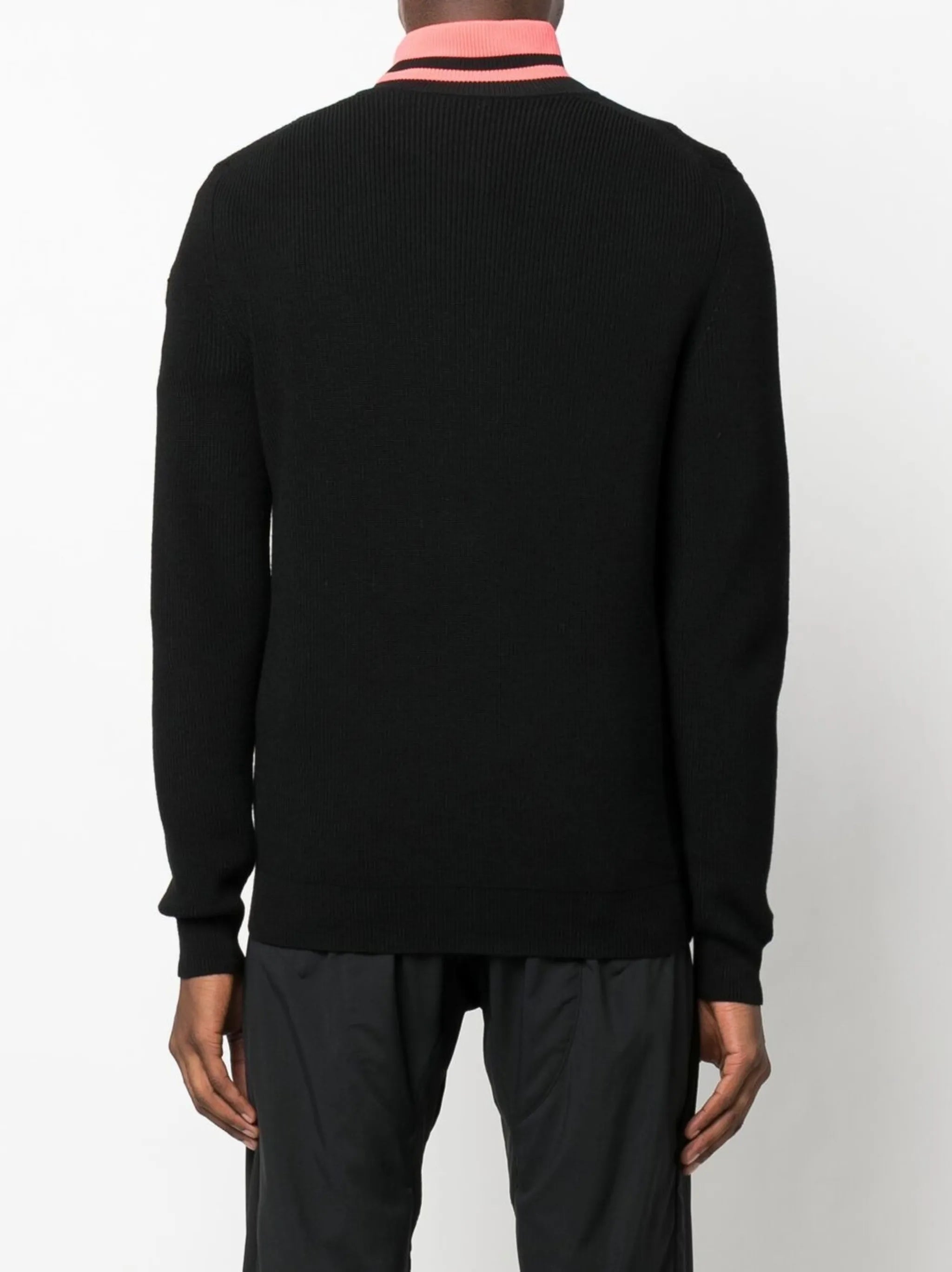 high-neck zip-up jumper