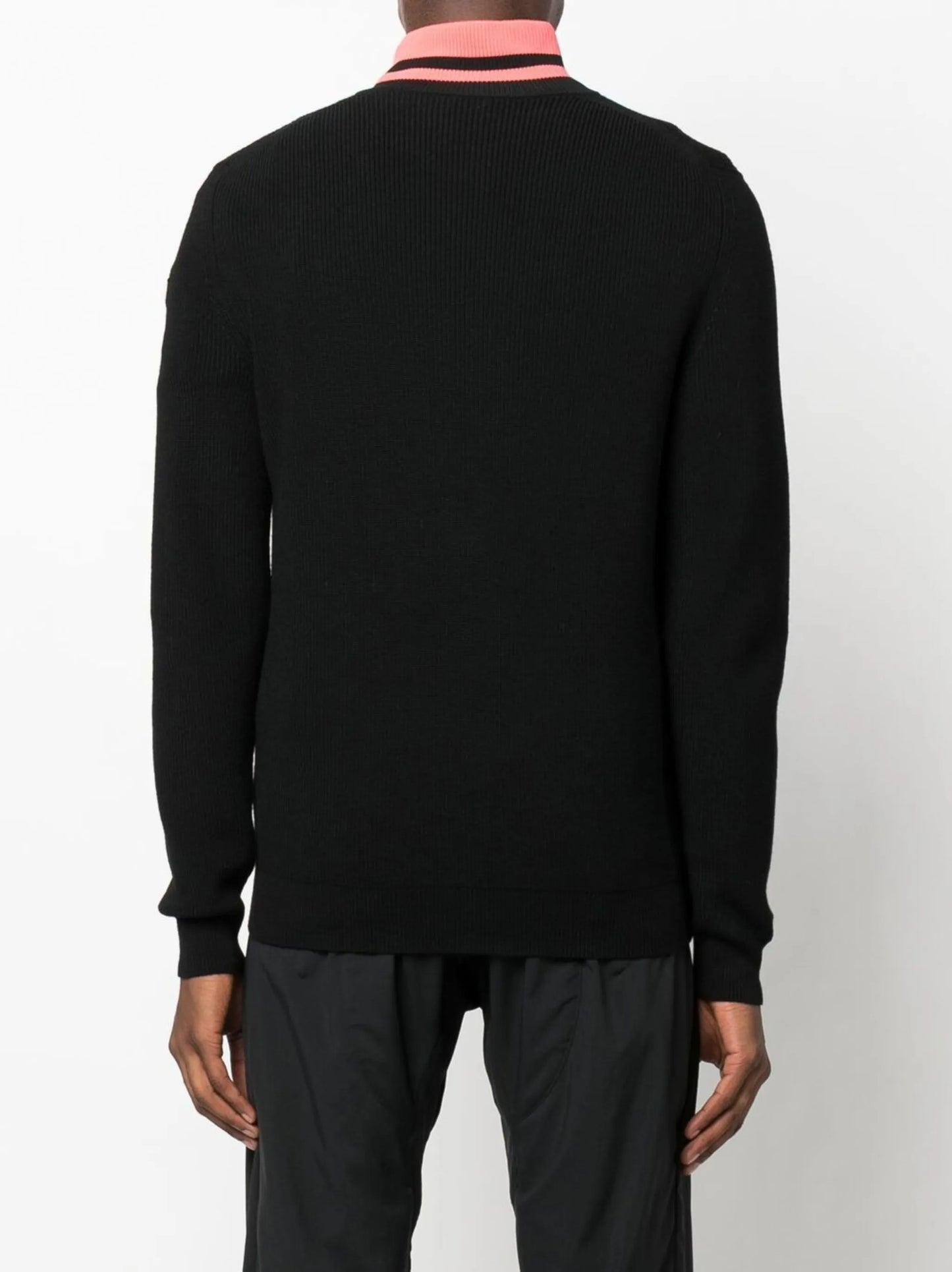 high-neck zip-up jumper