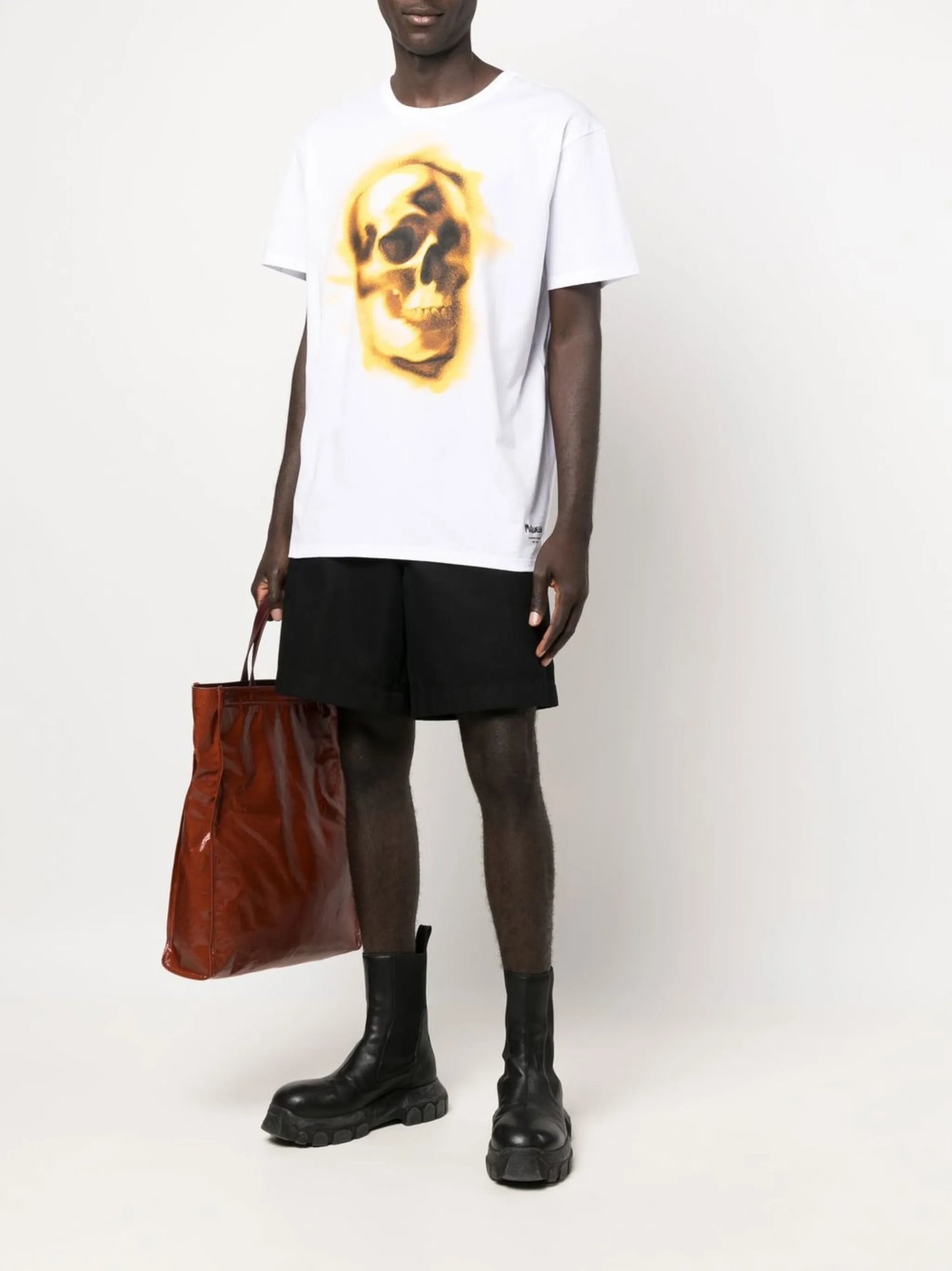 skull-print round-neck T-shirt