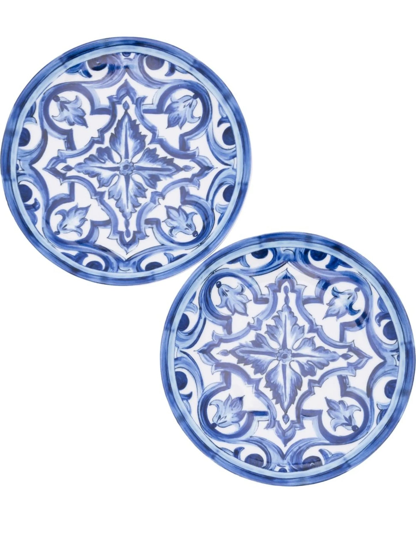 set of two patterned 17cm bread plates
