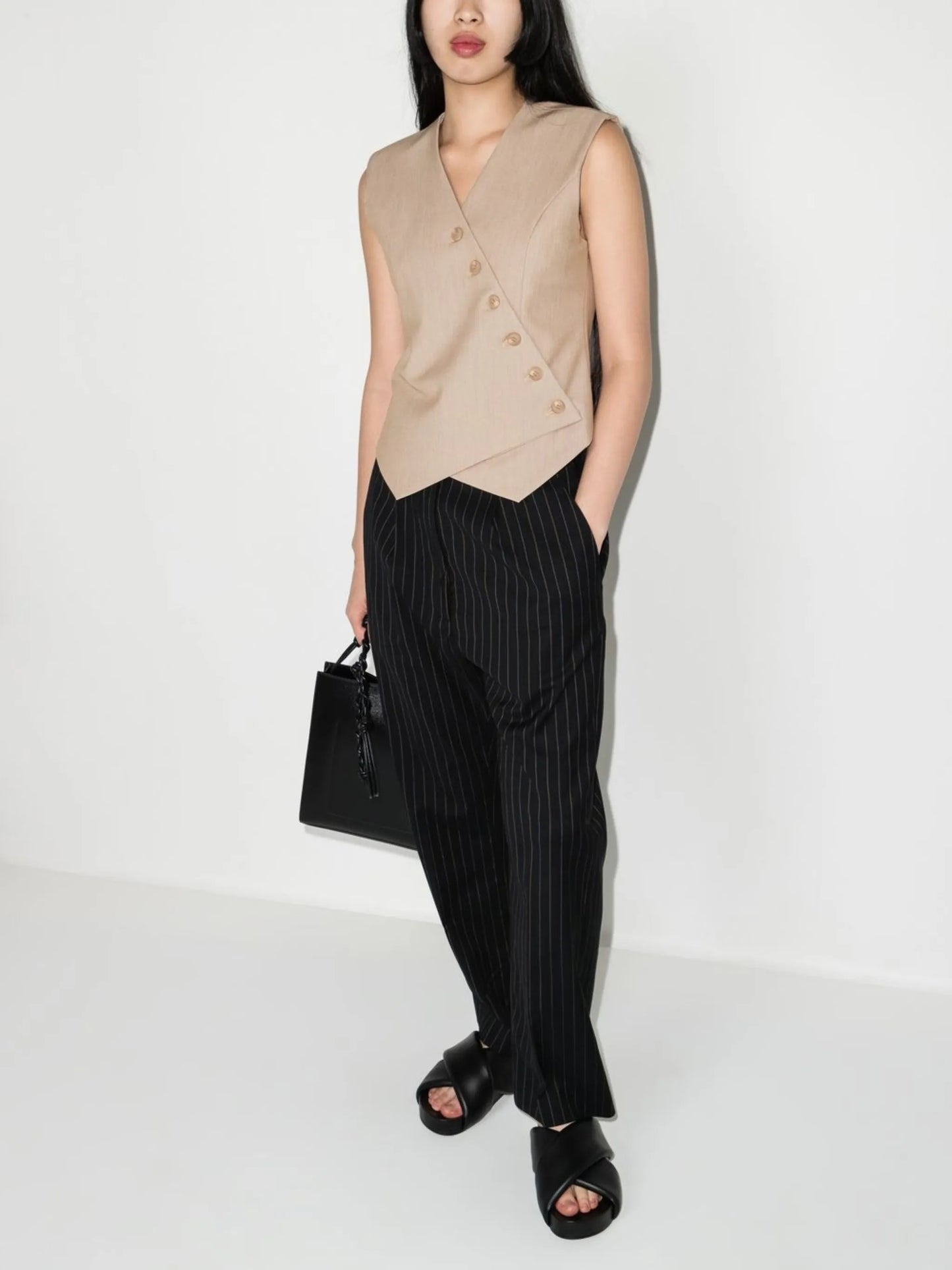 Maesa asymmetric-button sleeveless vest