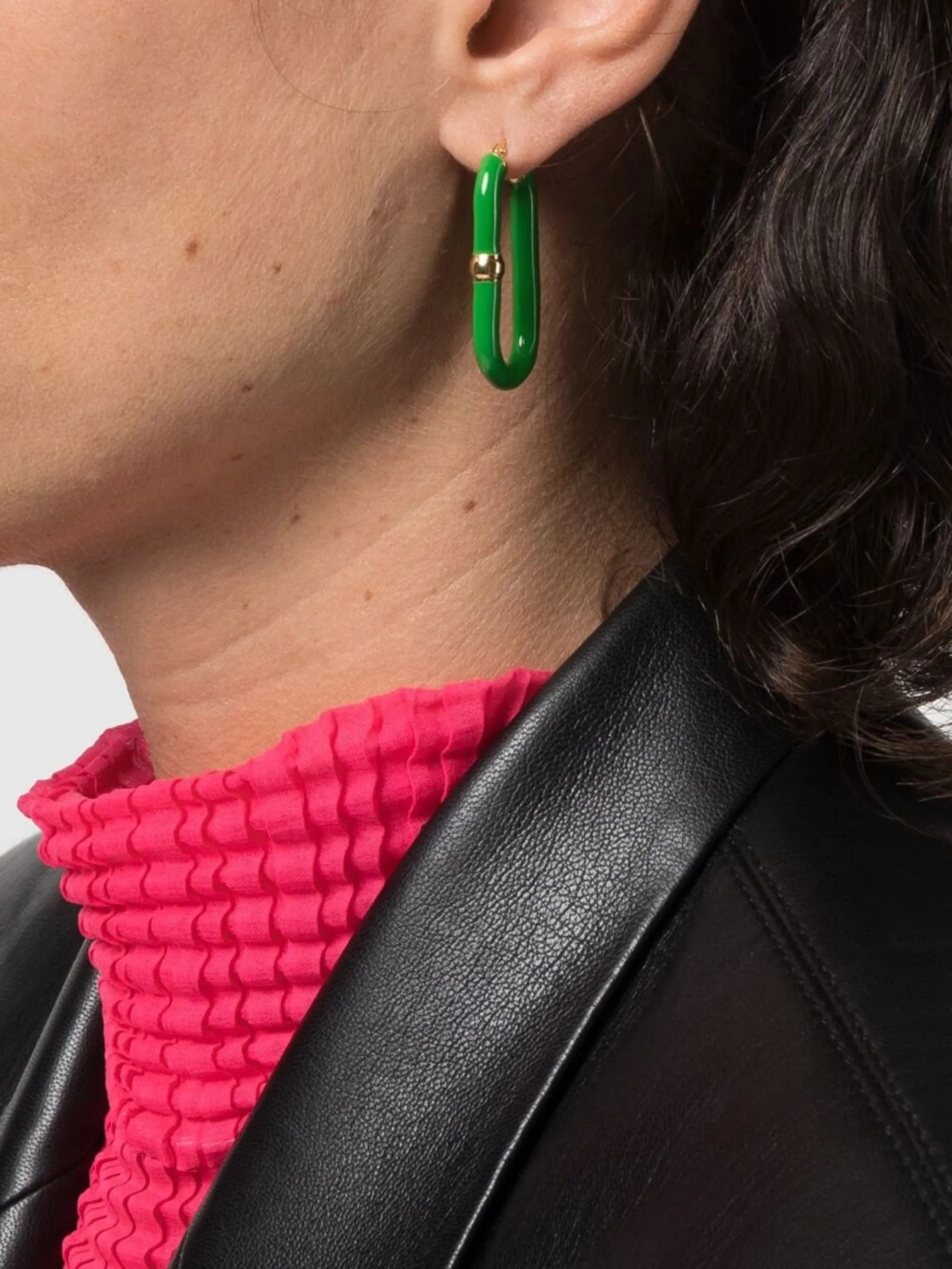 enamel hoop earrings
