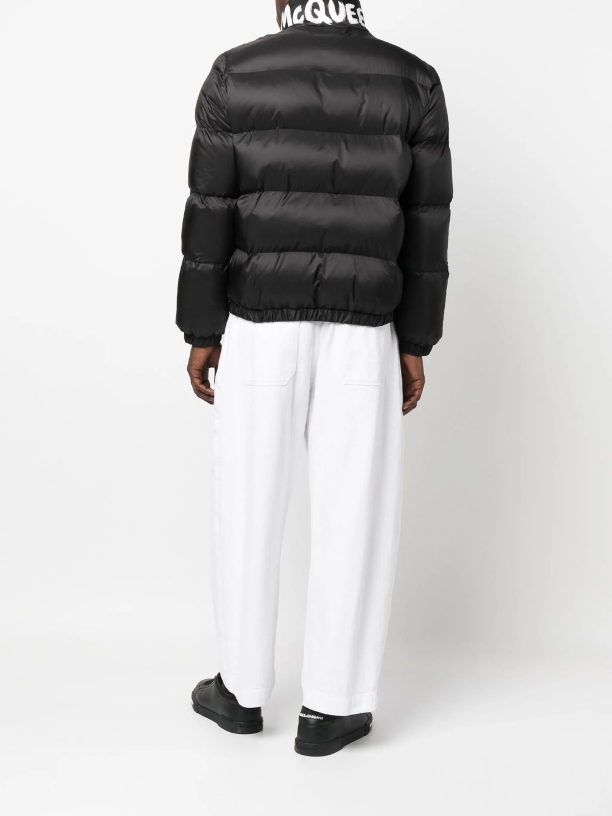 Graffiti-print puffer jacket