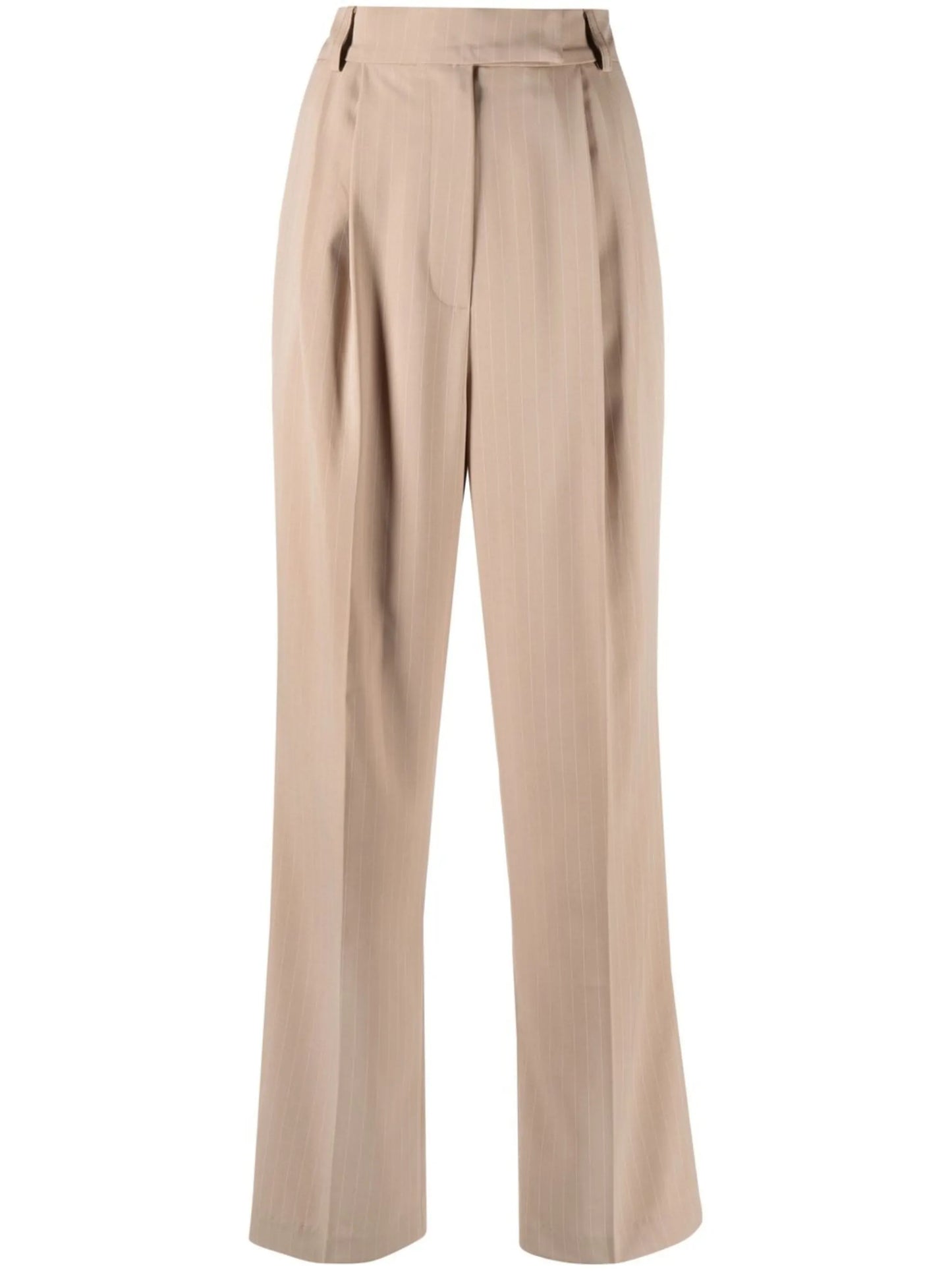 pinstripe straight-leg trousers