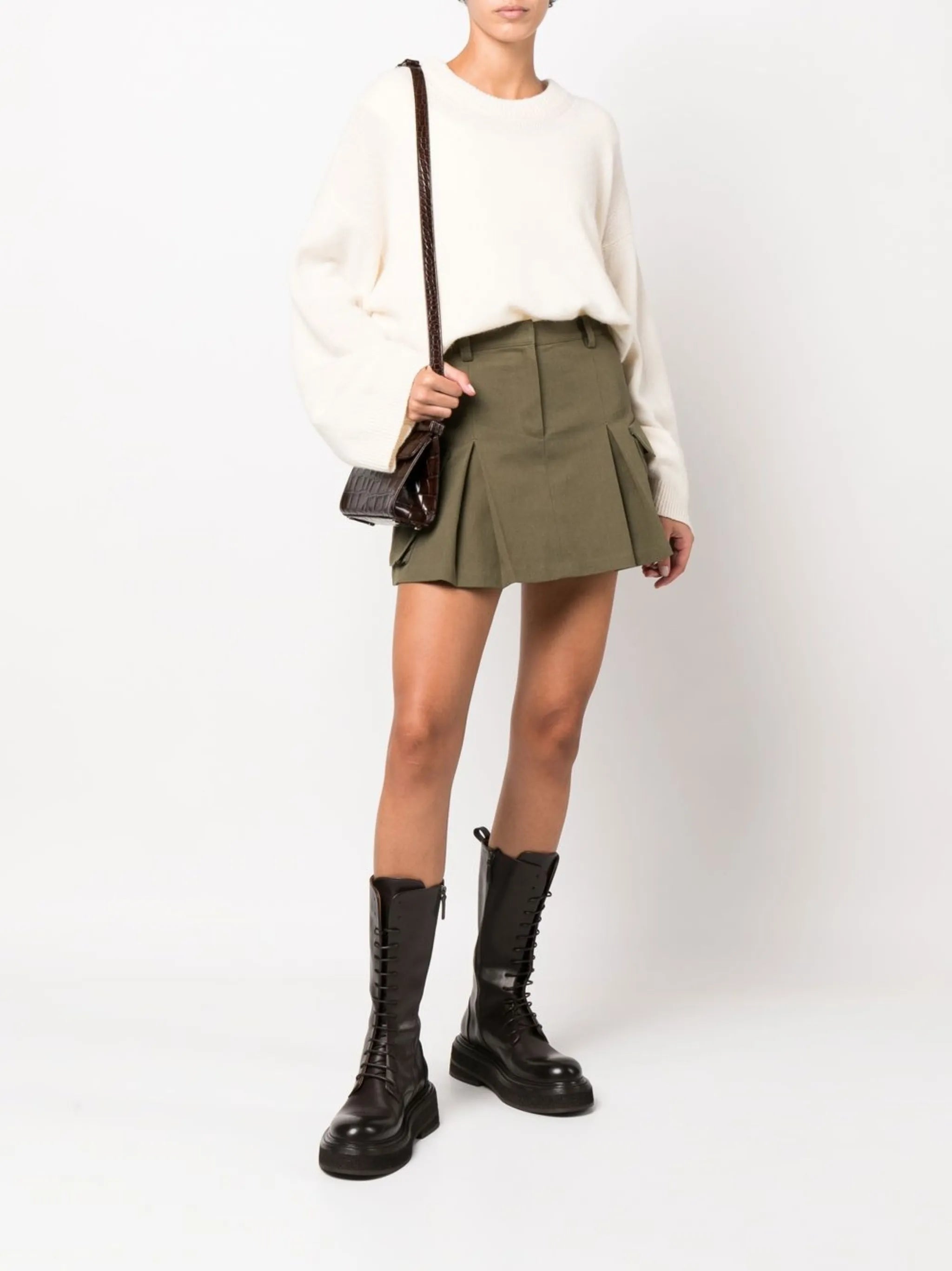 Audrey pleated cargo pocket miniskirt