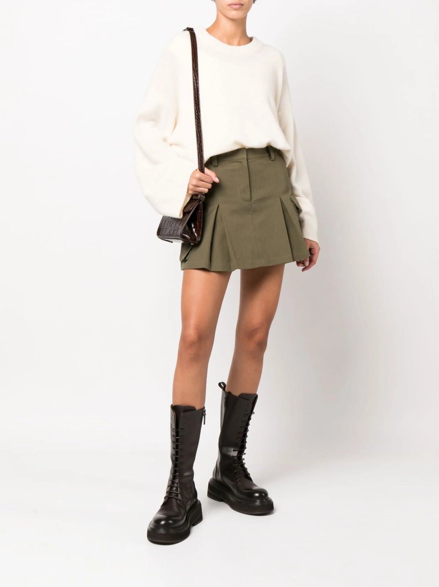 Audrey pleated cargo pocket miniskirt