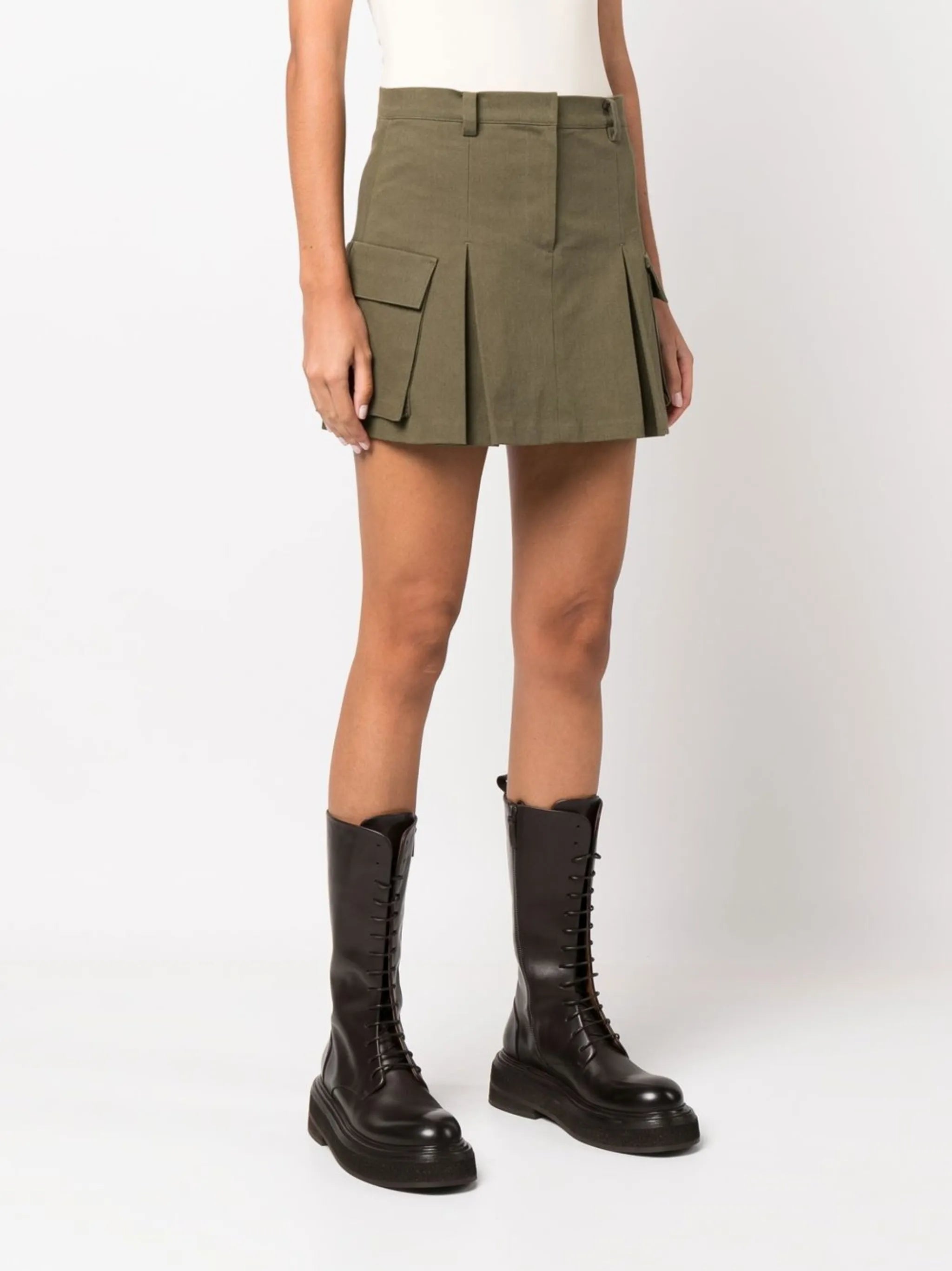 Audrey pleated cargo pocket miniskirt