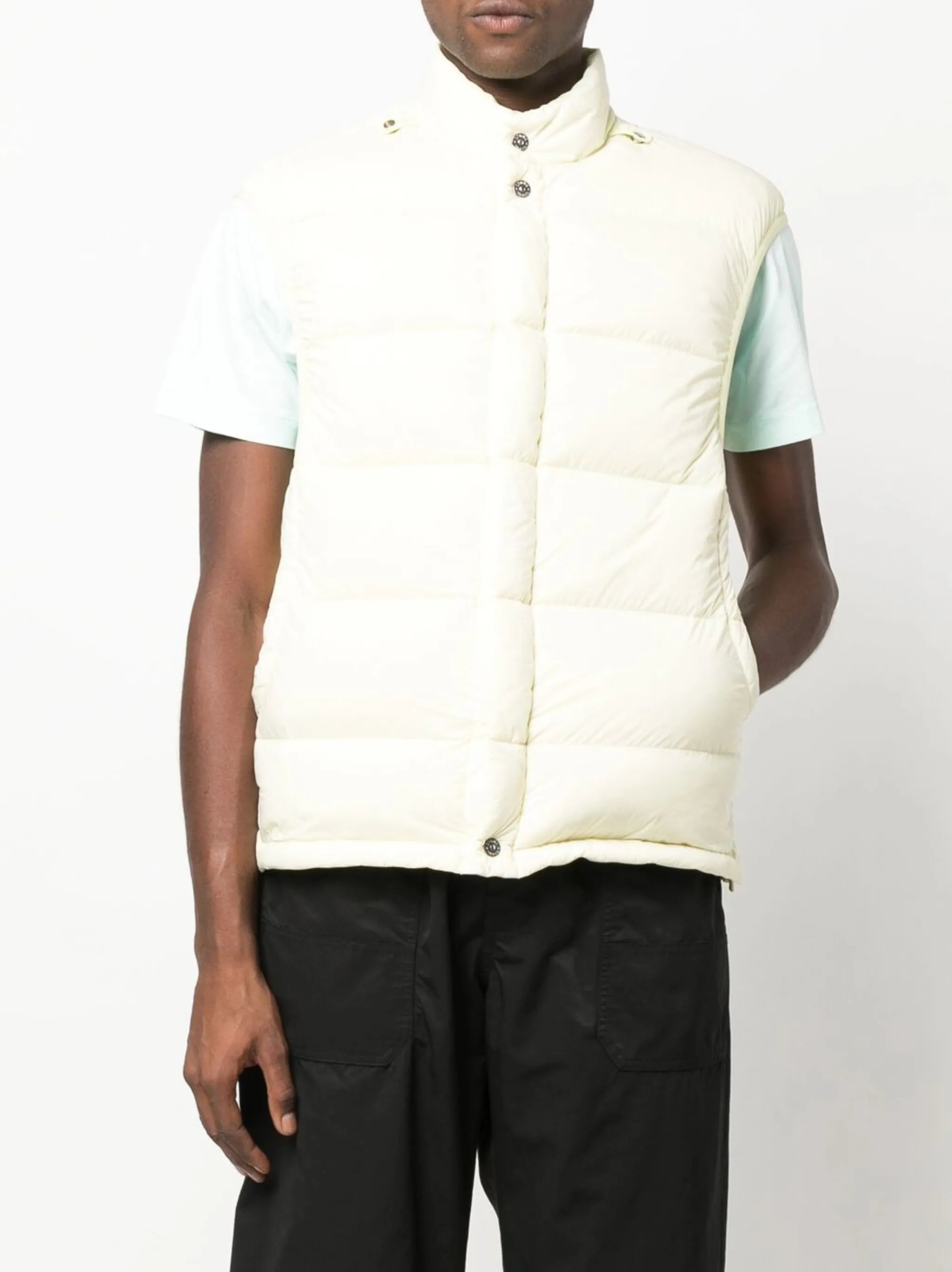 laminated feather-down biker jacket