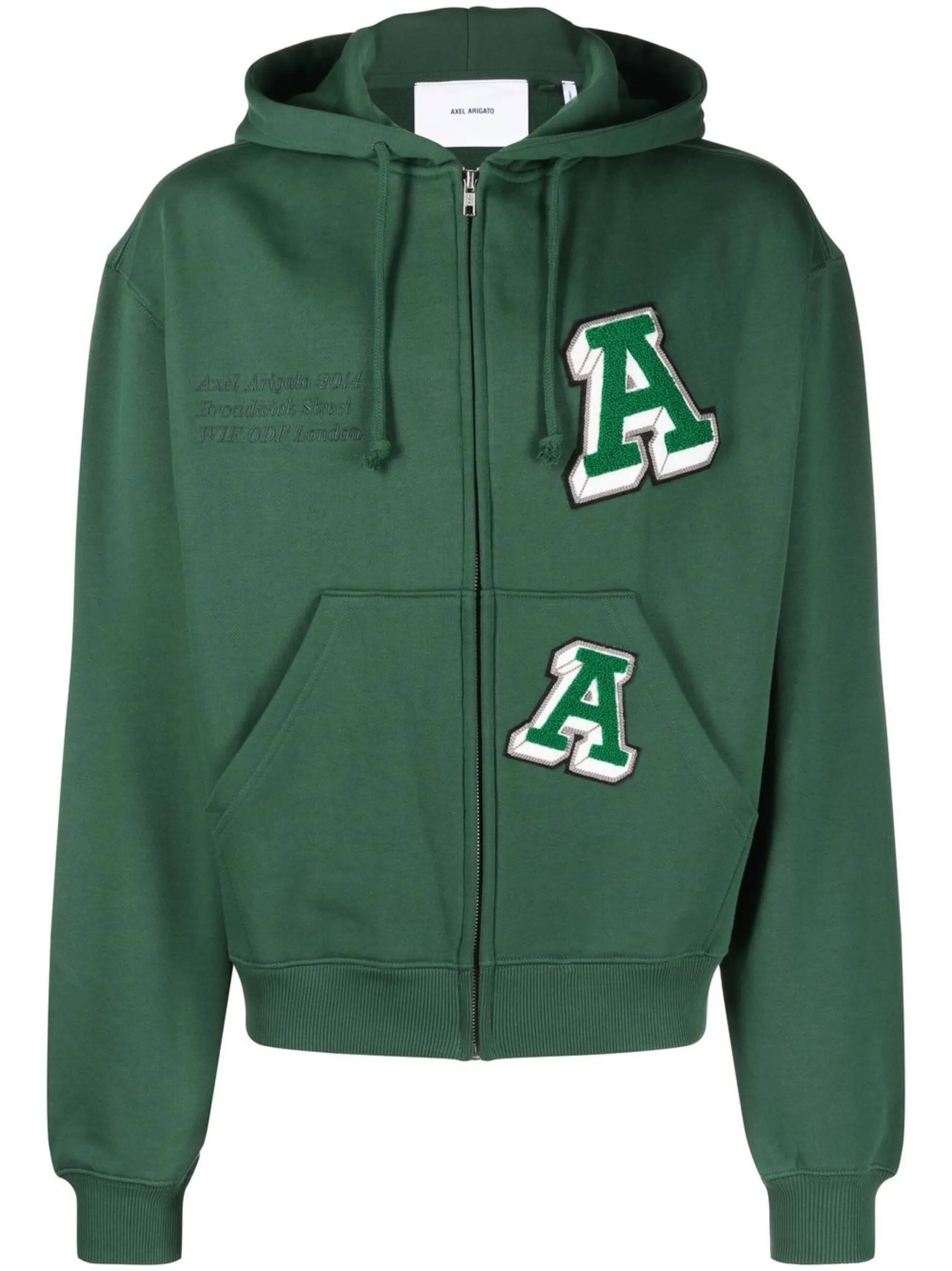 logo-patch zip-up hoodie