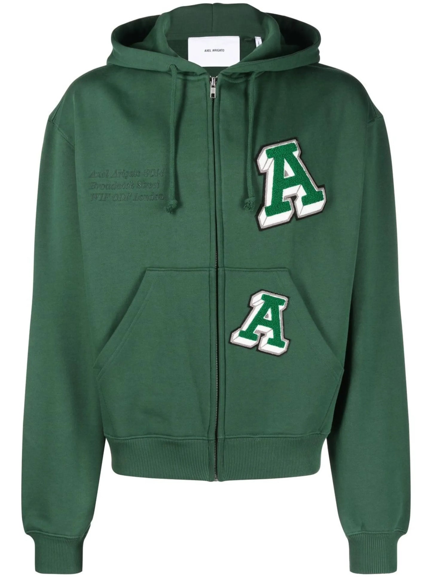logo-patch zip-up hoodie