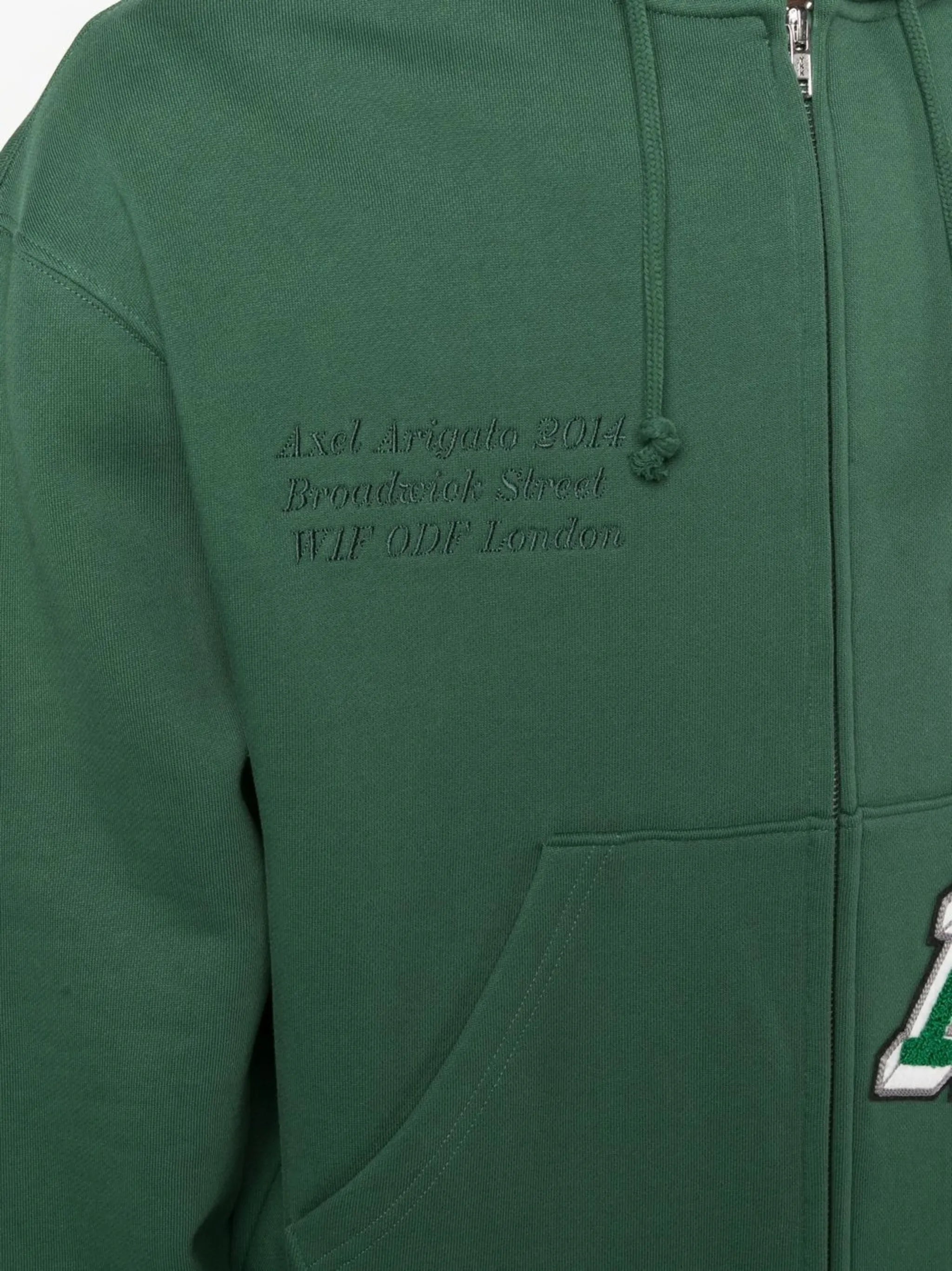 logo-patch zip-up hoodie