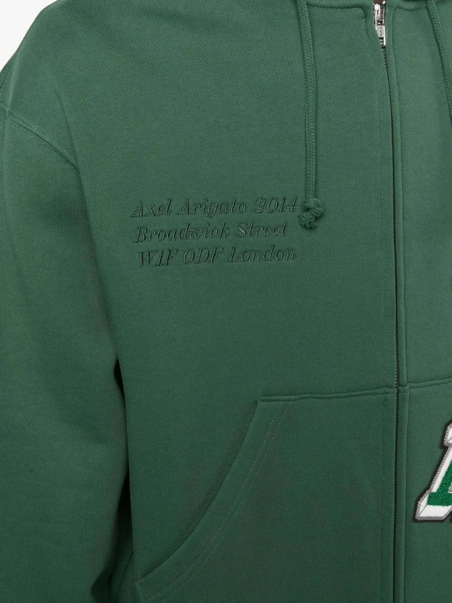 logo-patch zip-up hoodie